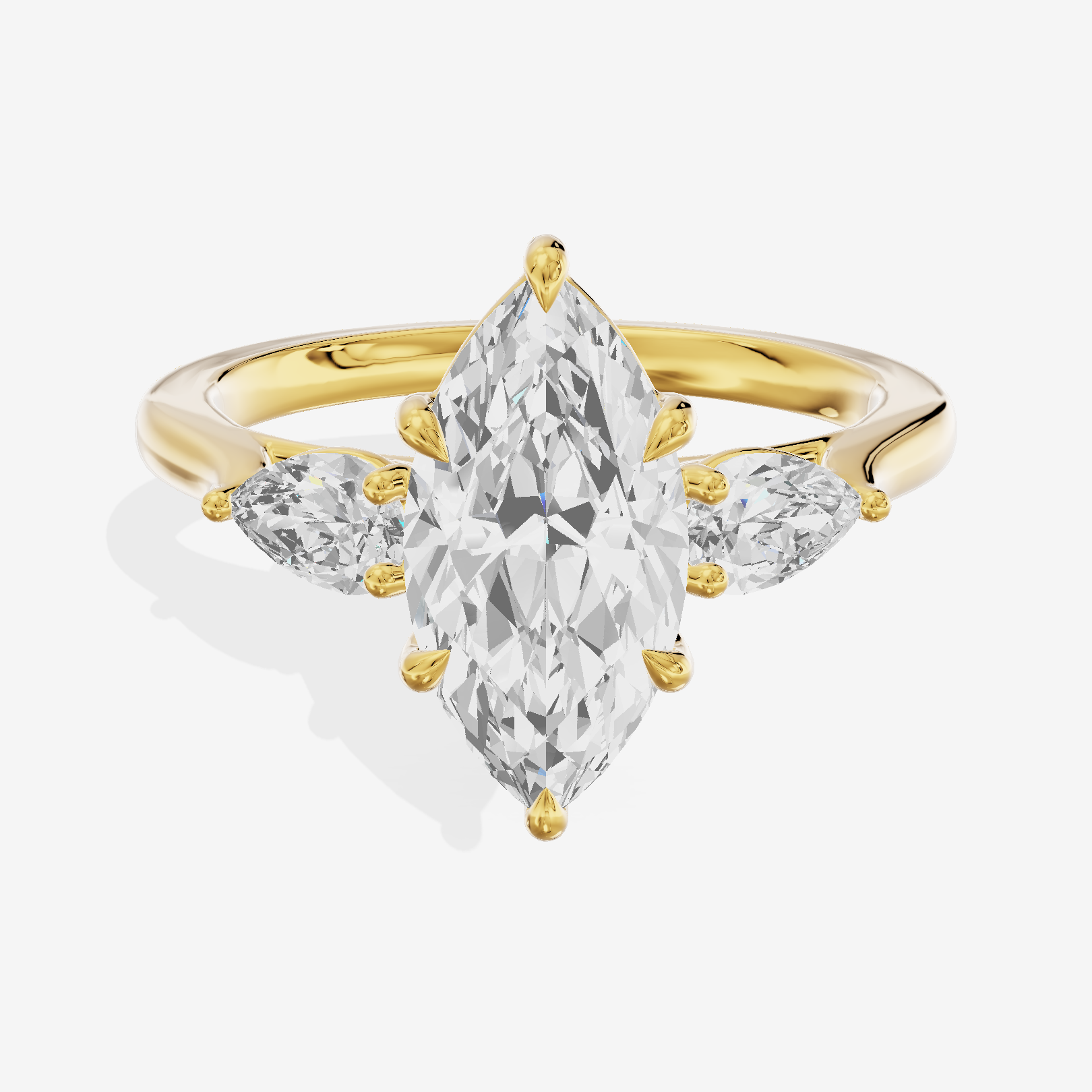Classic Eversince Marquise Engagement Ring with Side Stones (2/5 ct. tw.) in 18K Yellow Gold