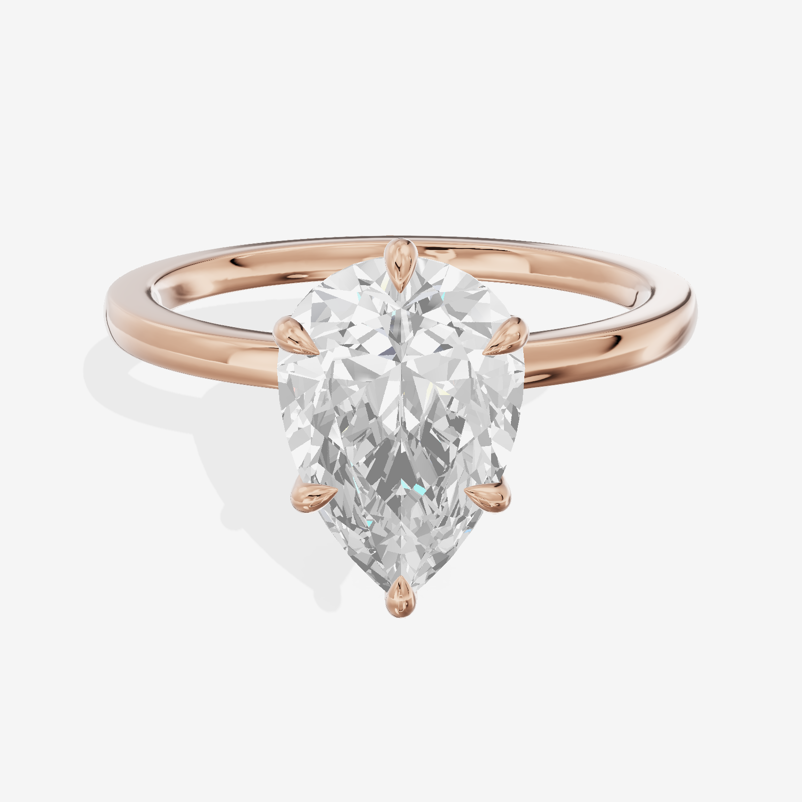 Coeurine Halo Pear Engagement Ring (1/5 ct. tw.) in 18K Rose Gold