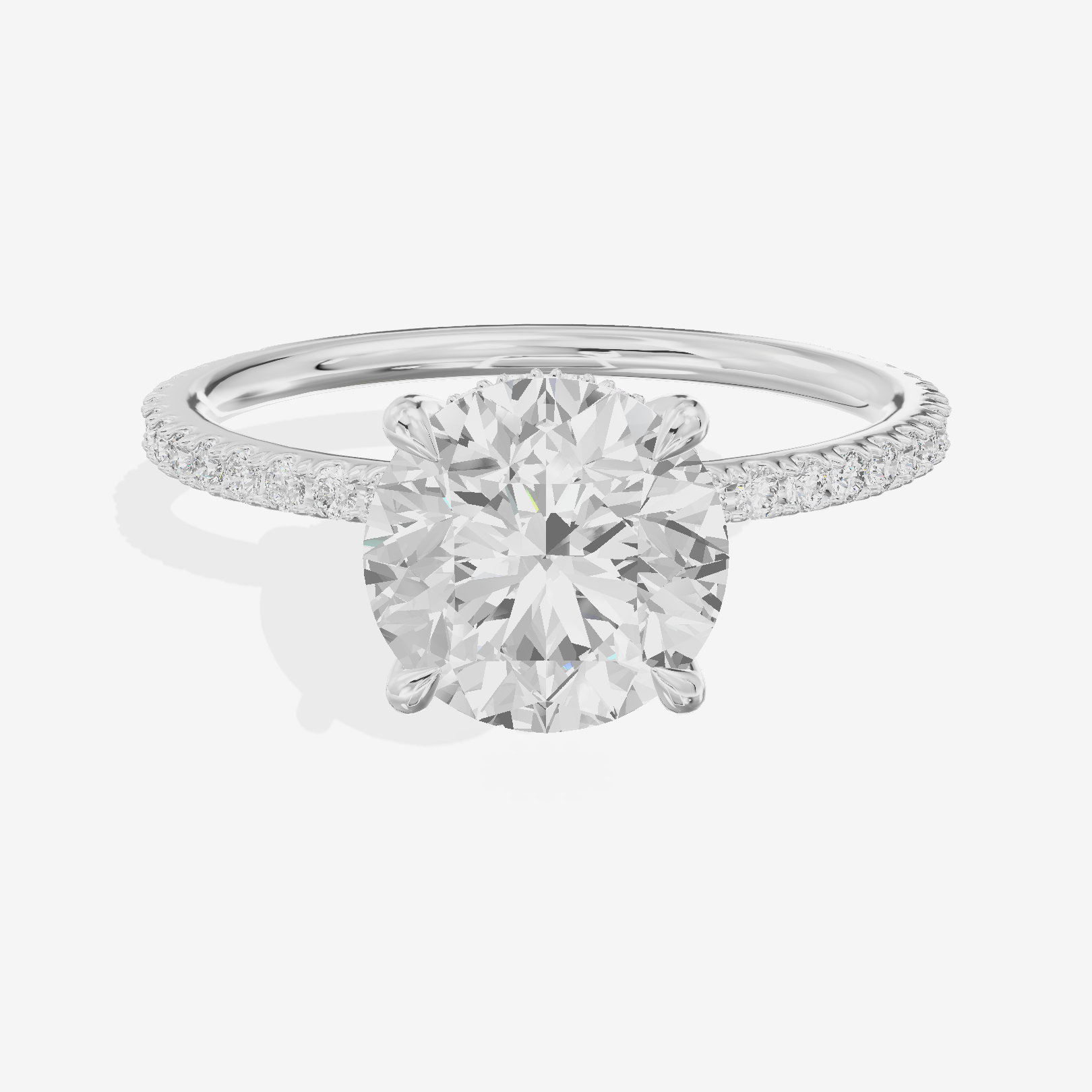 Promezza Pavé Round Engagement Ring (1/4 ct. tw.) in 14K White Gold
