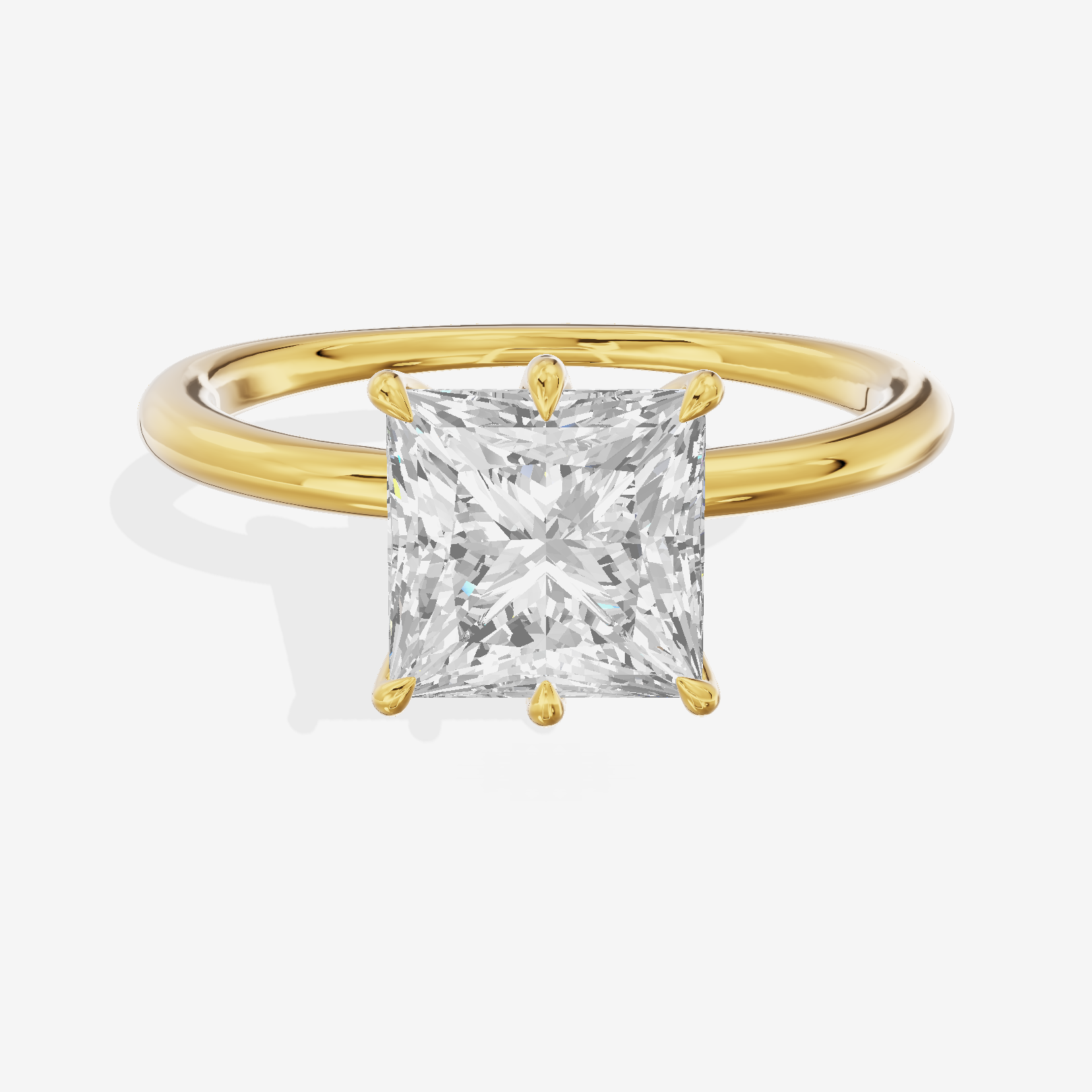 Modern Aimora 2.3mm Princess Six-Prong Engagement Ring in 18K Yellow Gold