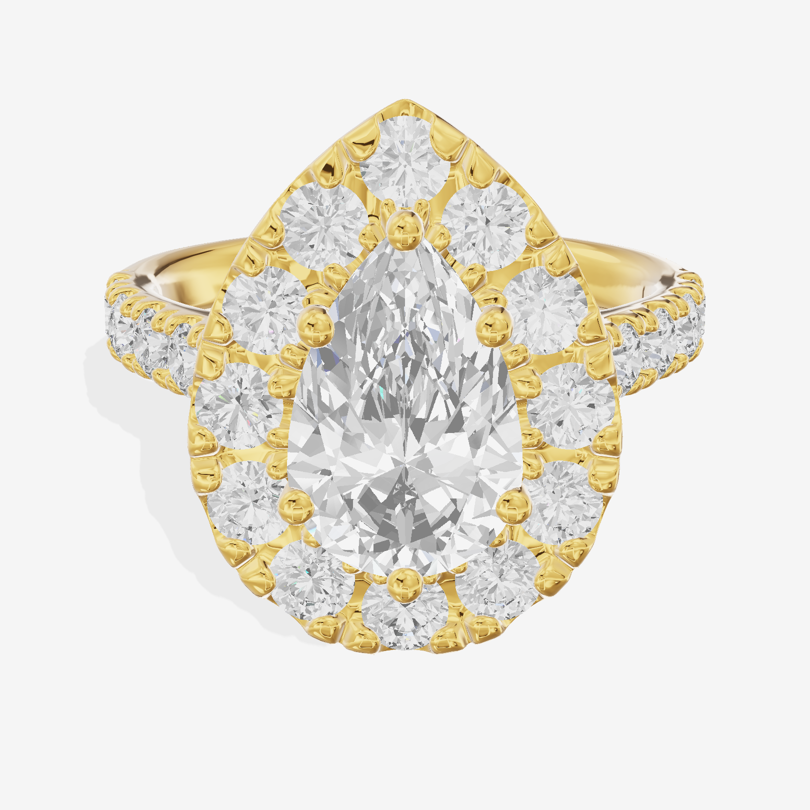 Liviana Halo Pear Engagement Ring (1/4 ct. tw.) in 18K Yellow Gold
