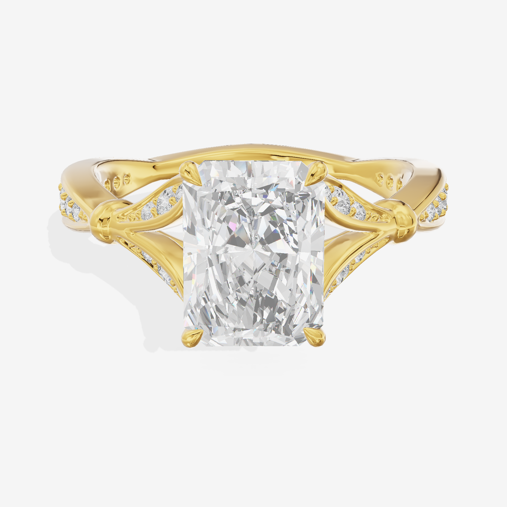Sincere Bezel 1.8mm Radiant Solitaire Engagement Ring in 14K Yellow Gold