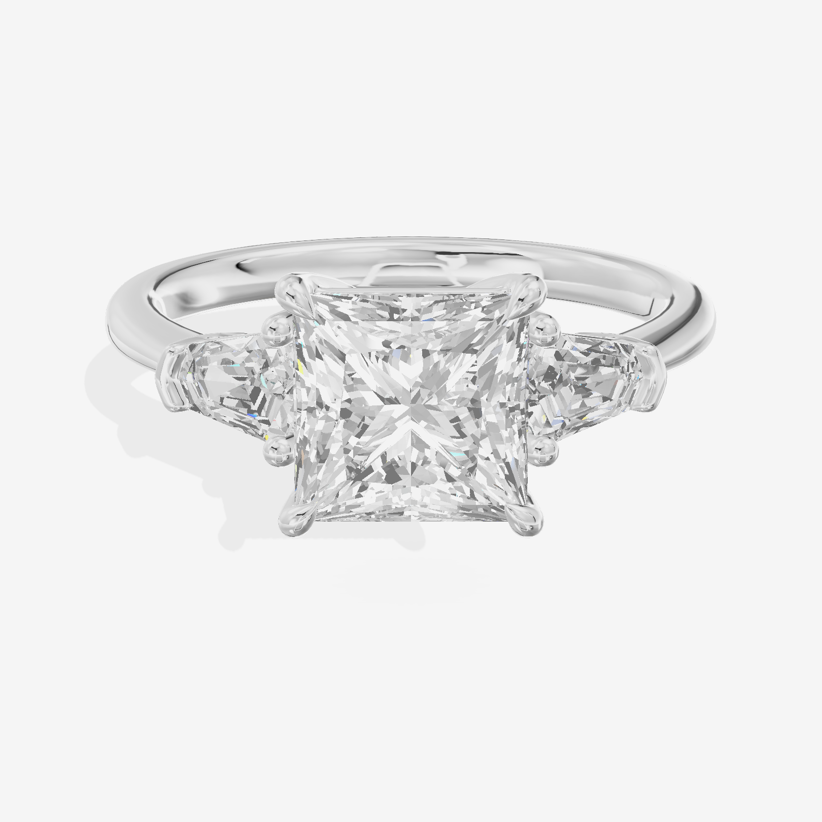 Maia Three Stone Princess Engagement Ring (1/4 ct. tw.) in 18K White Gold