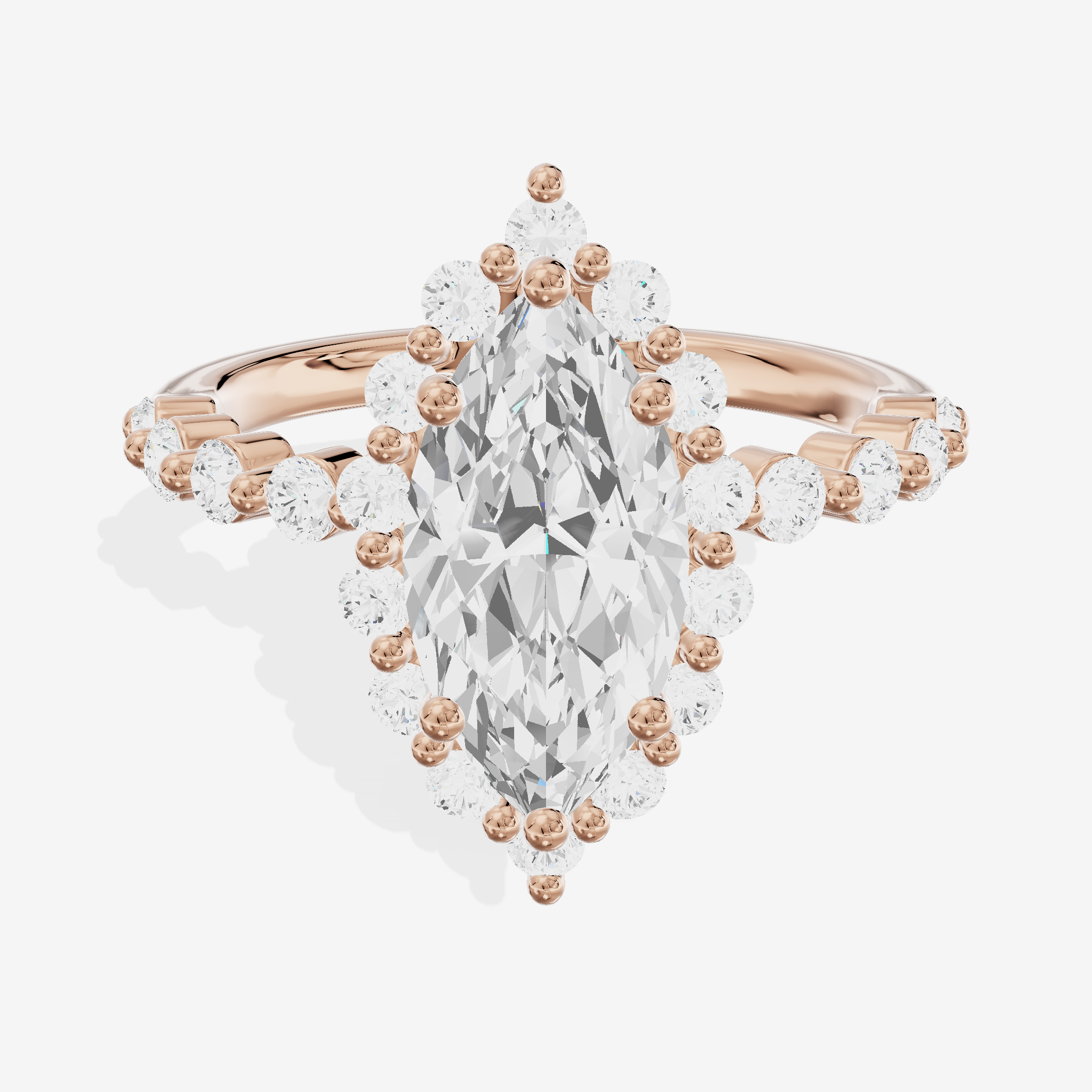 Vowsae Halo Marquise Engagement Ring (1/5 ct. tw.) in 14K Rose Gold