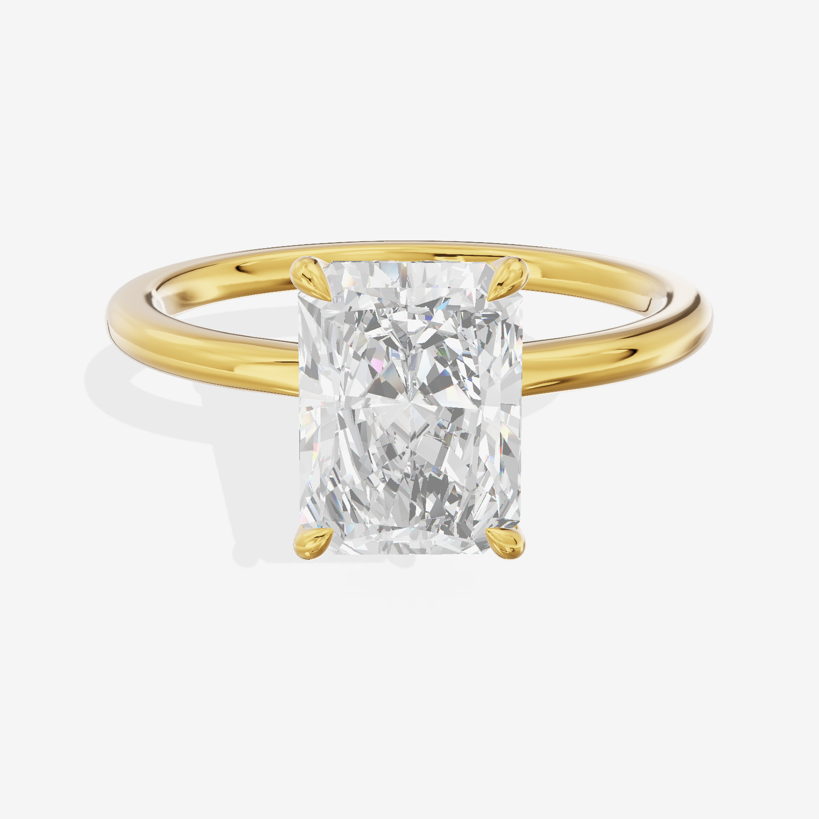Coeurine Solitaire 1.8mm Radiant Solitaire Engagement Ring in 14K Yellow Gold