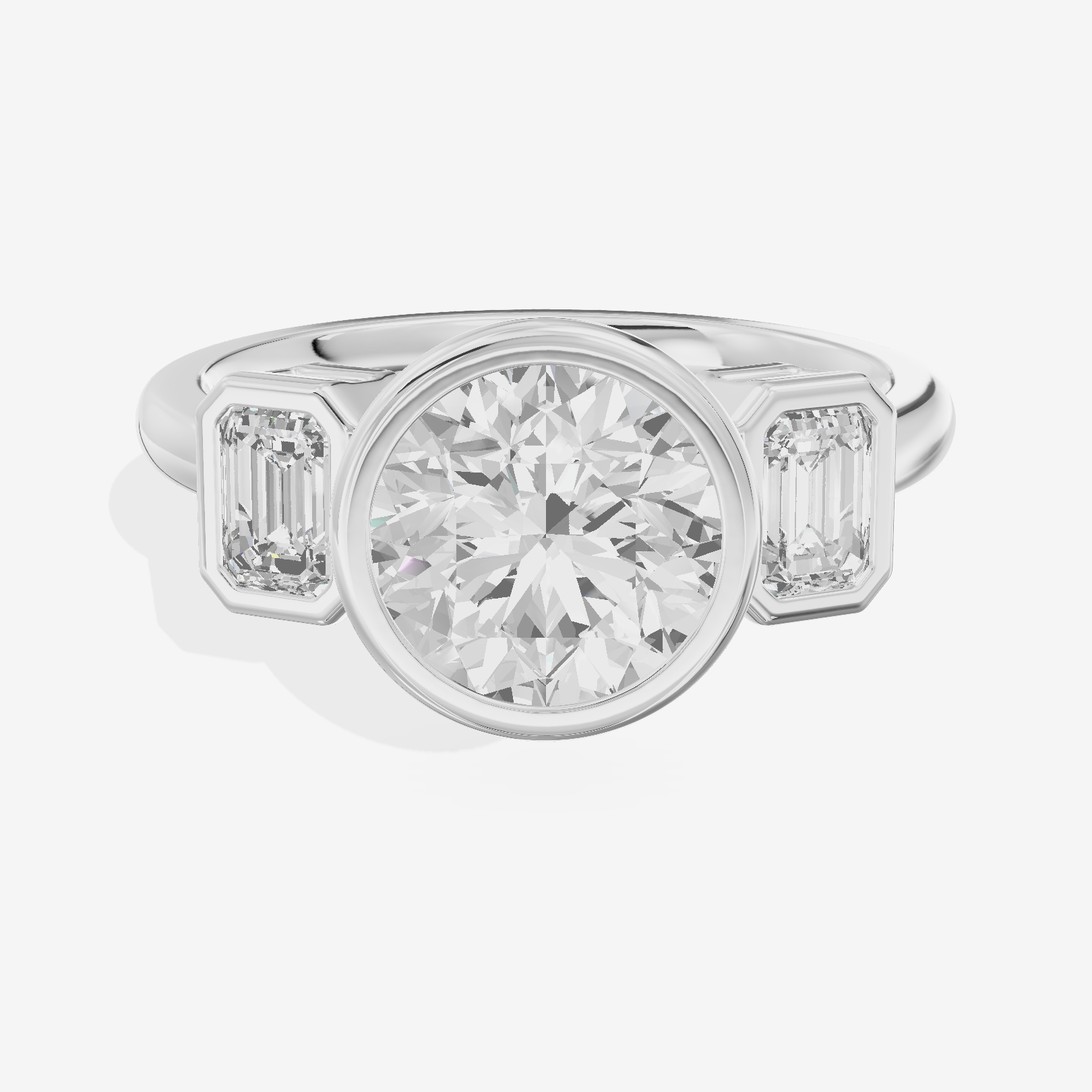 Vintage Sincere Three Stone Round Engagement Ring (1/2 ct. tw.) in 18K White Gold
