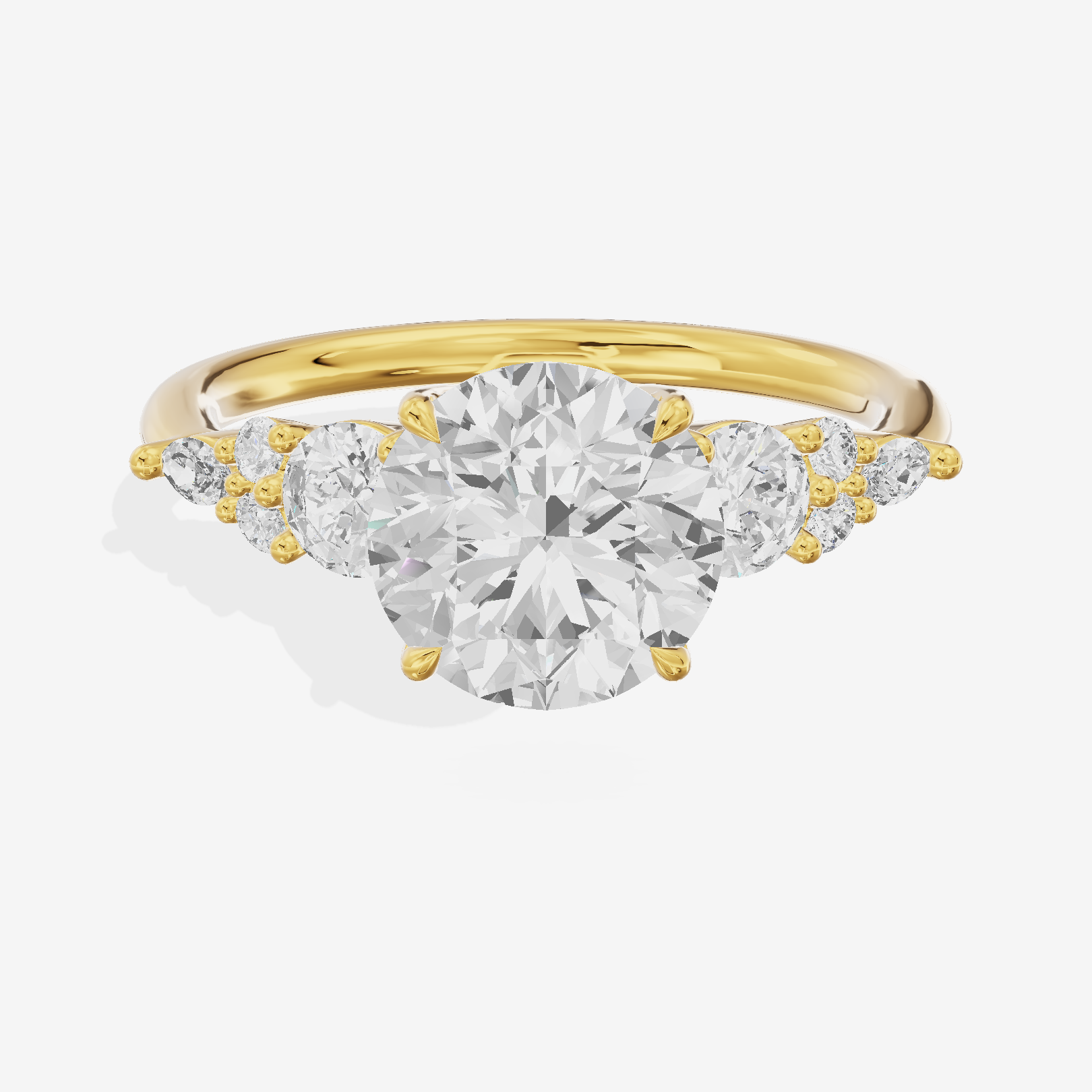 Triade Eternity Round Three Stone Engagement Ring (2/5 ct. tw.) in 18K Yellow Gold