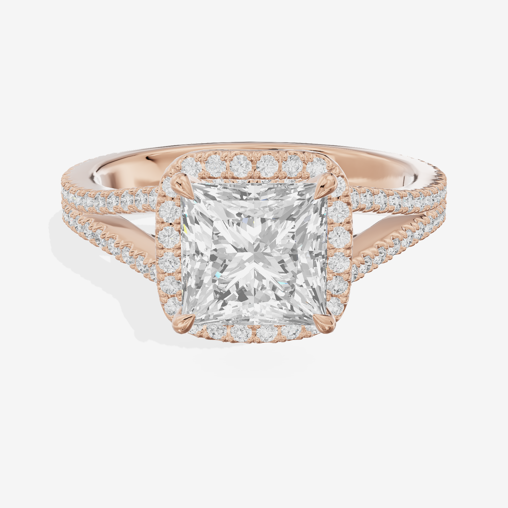 Vintage Adorae Princess Hidden Halo Engagement Ring (2/5 ct. tw.) in 14K Rose Gold