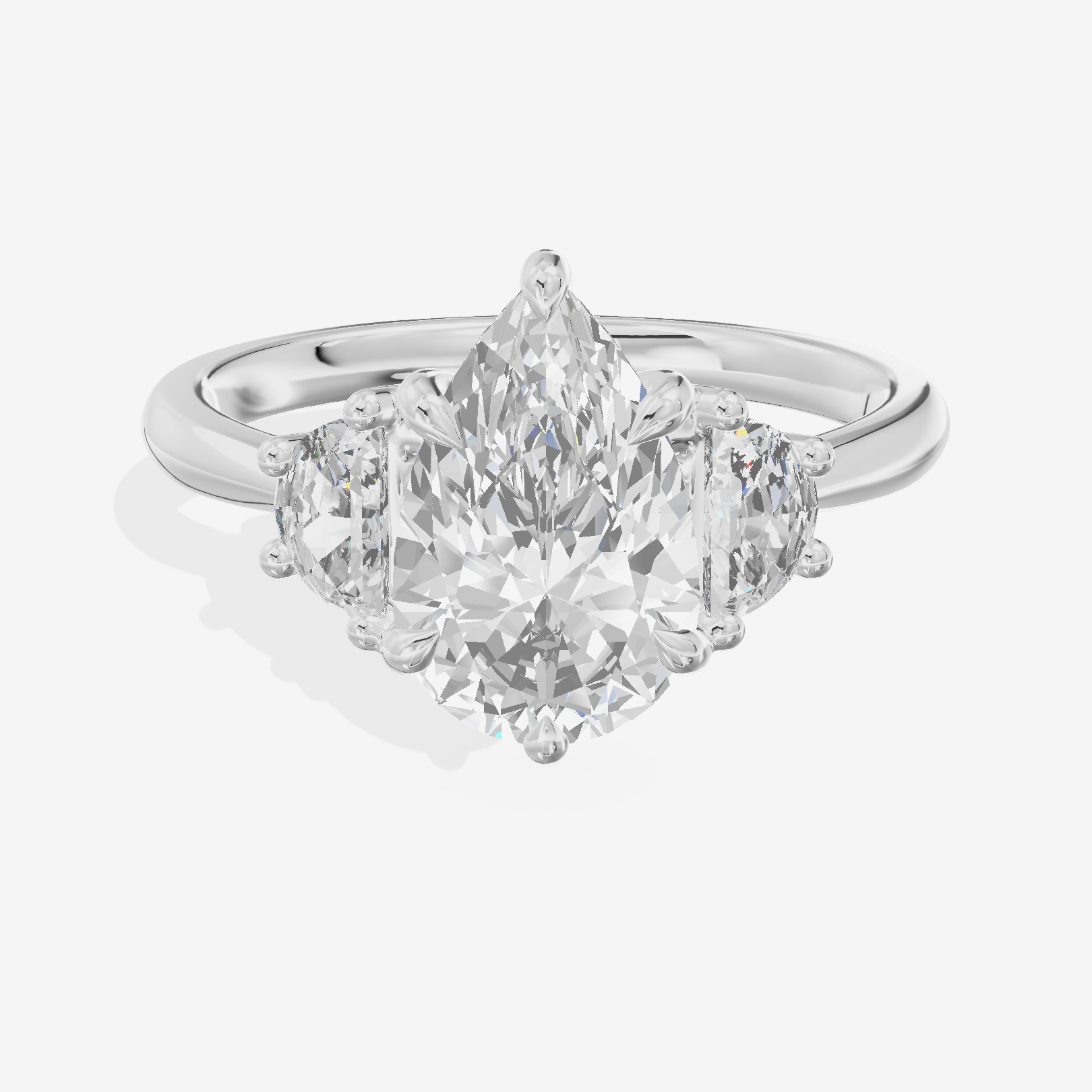 Classic Liviana Pear Three Stone Engagement Ring (1/4 ct. tw.) in 18K White Gold
