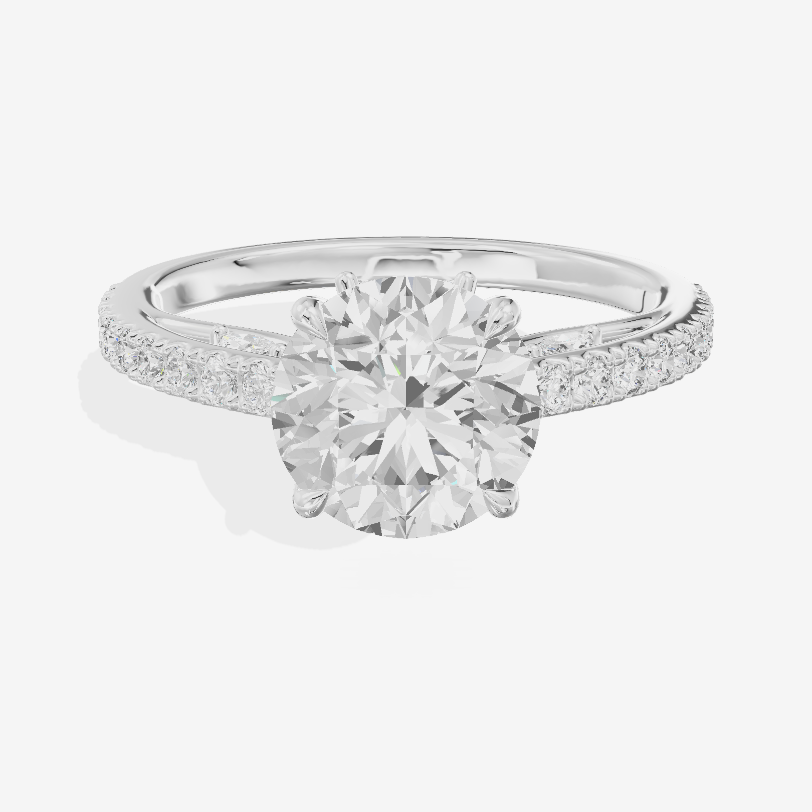 Twine Cathedral 1.8mm Round Solitaire Engagement Ring (1/2 ct. tw.) in Platinum