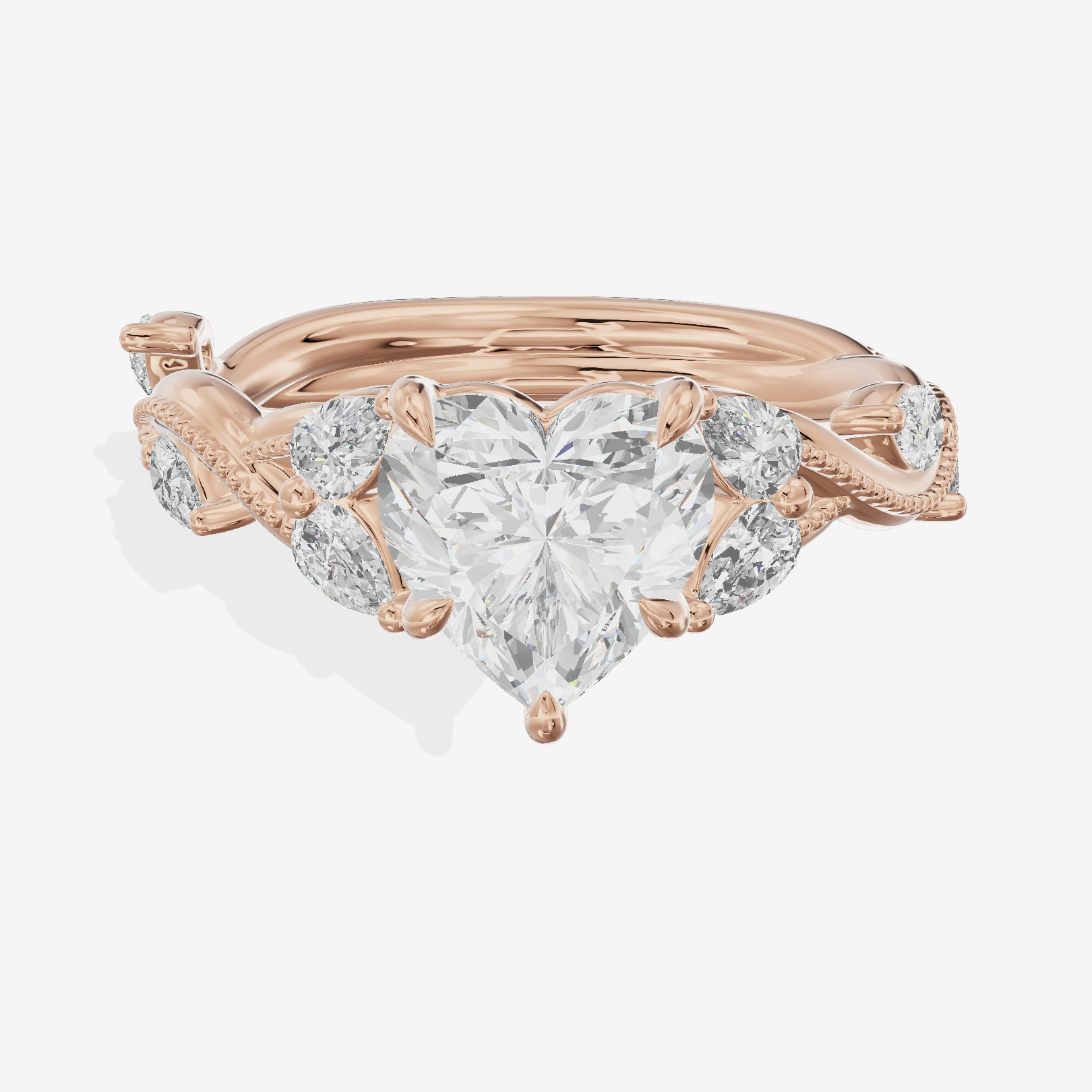 Vintage Twine Heart Engagement Ring (3/8 ct. tw.) in 18K Rose Gold