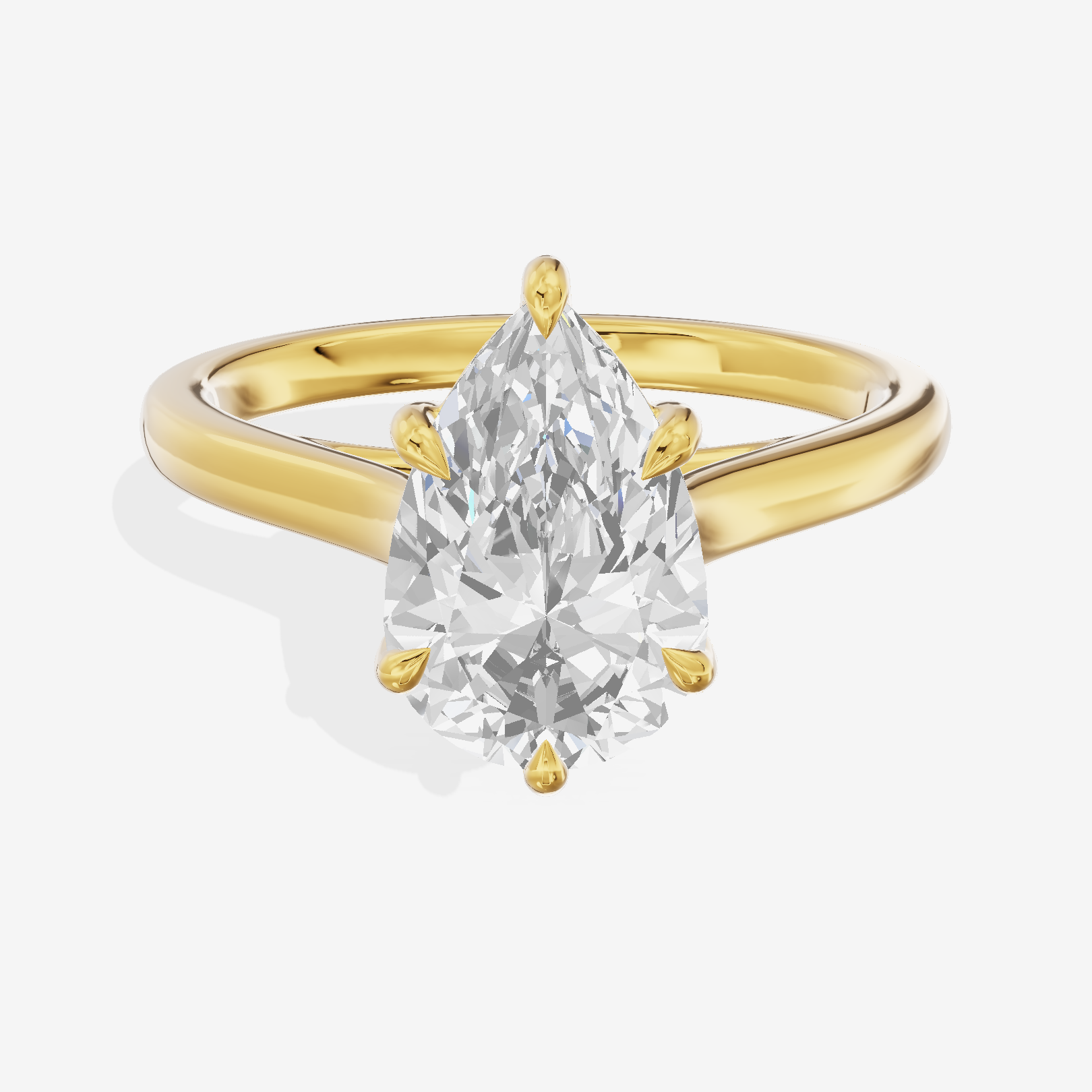 Whispered Coeurine 2mm Pear Solitaire Engagement Ring in 18K Yellow Gold