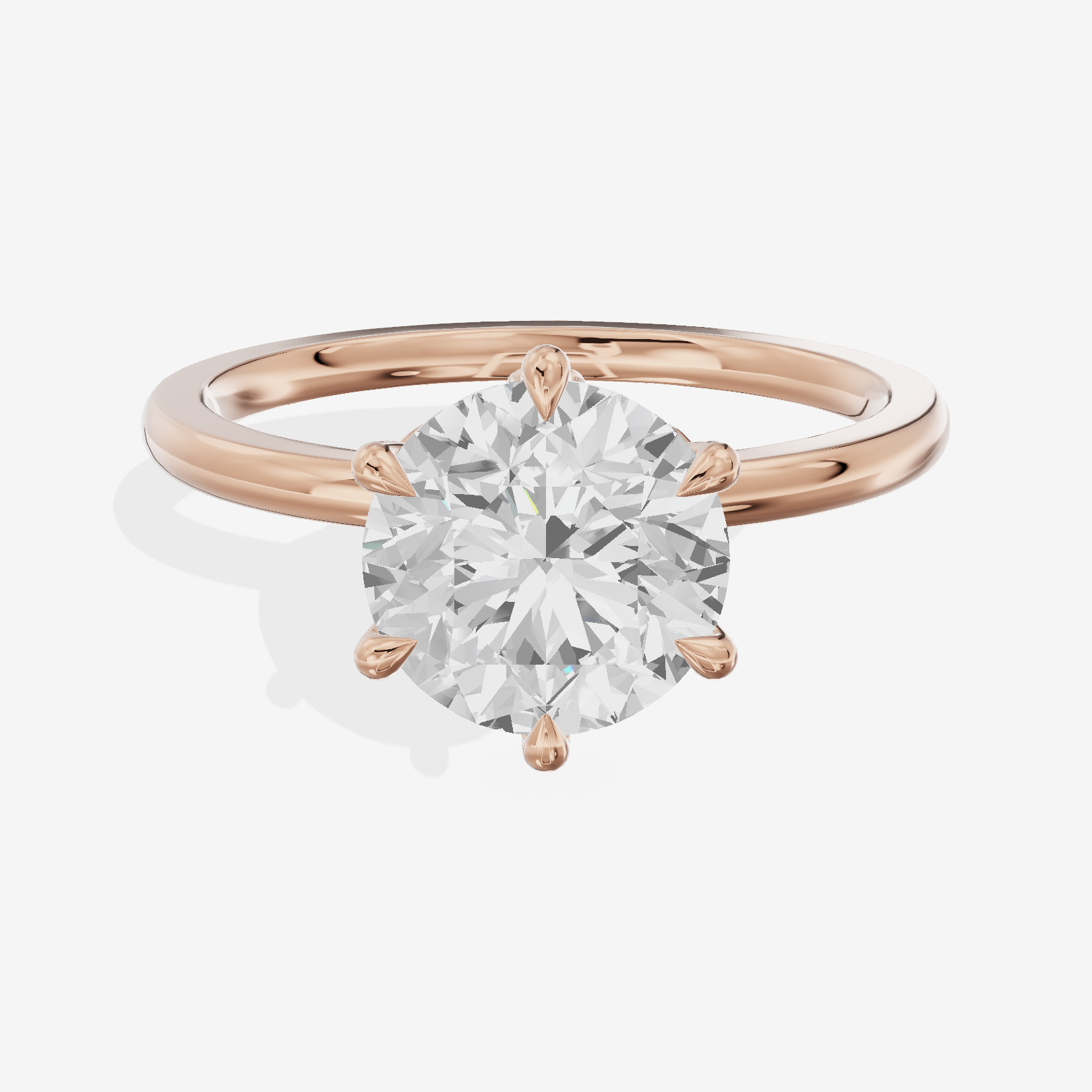 Janevra Round Engagement Ring with Side Stones (1/10 ct. tw.) in 14K Rose Gold