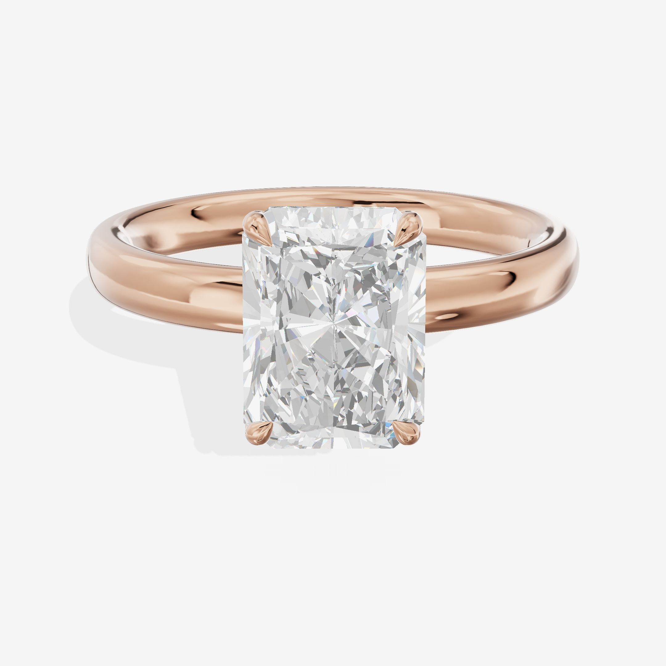Hallowed Promezza 2.5mm Radiant Solitaire Engagement Ring in 14K Rose Gold