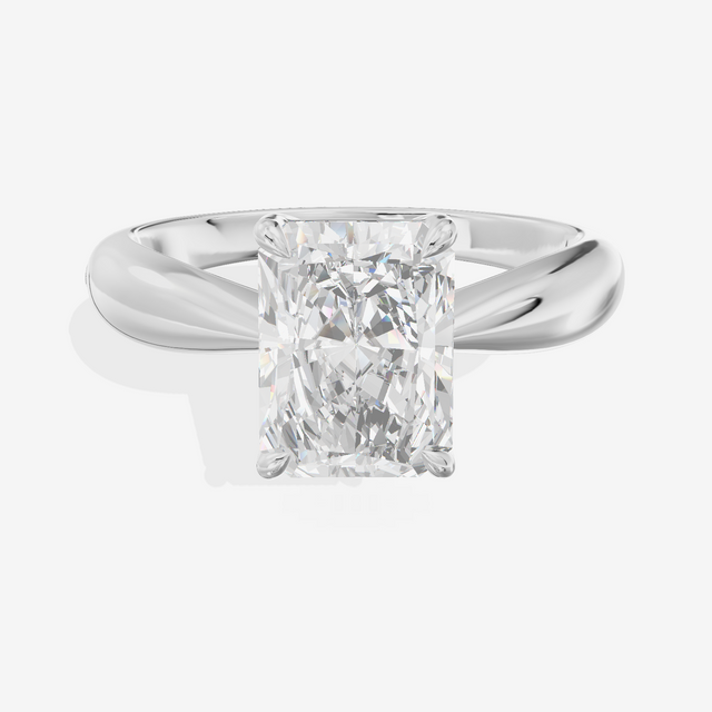 Aimora Trellis 2mm Radiant Solitaire Engagement Ring in Platinum