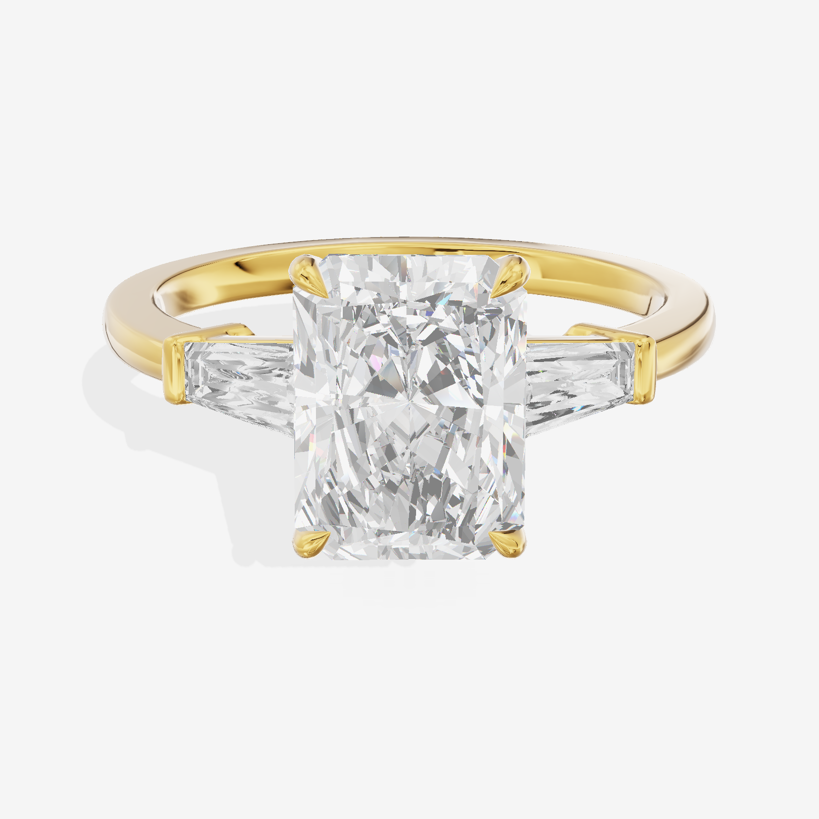 Vintage Coeurine Three Stone Radiant Engagement Ring (1/2 ct. tw.) in 18K Yellow Gold