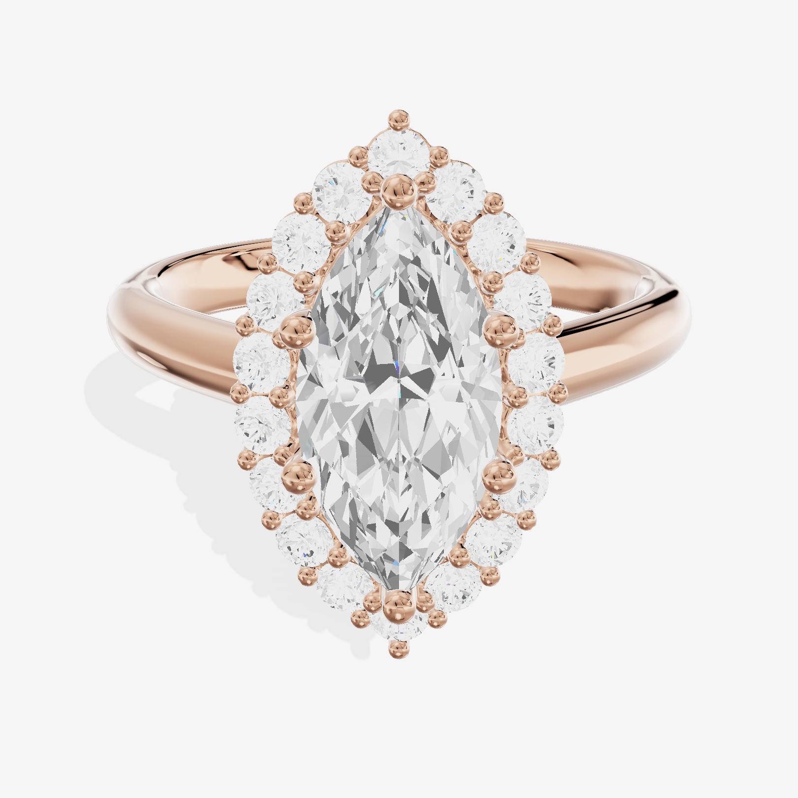 Liviana Marquise Halo Engagement Ring (2/5 ct. tw.) in 18K Rose Gold