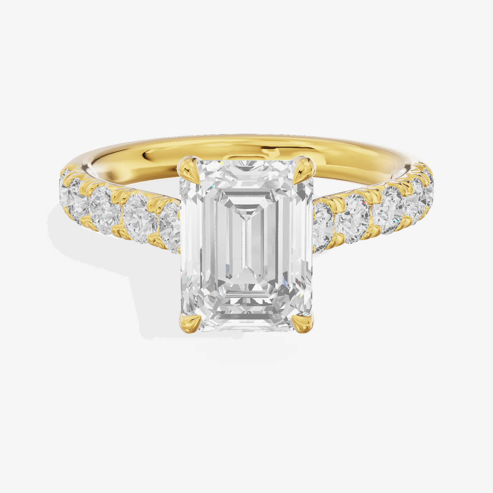 Halcyon Emerald Vintage Engagement Ring (1/2 ct. tw.) in 18K Yellow Gold