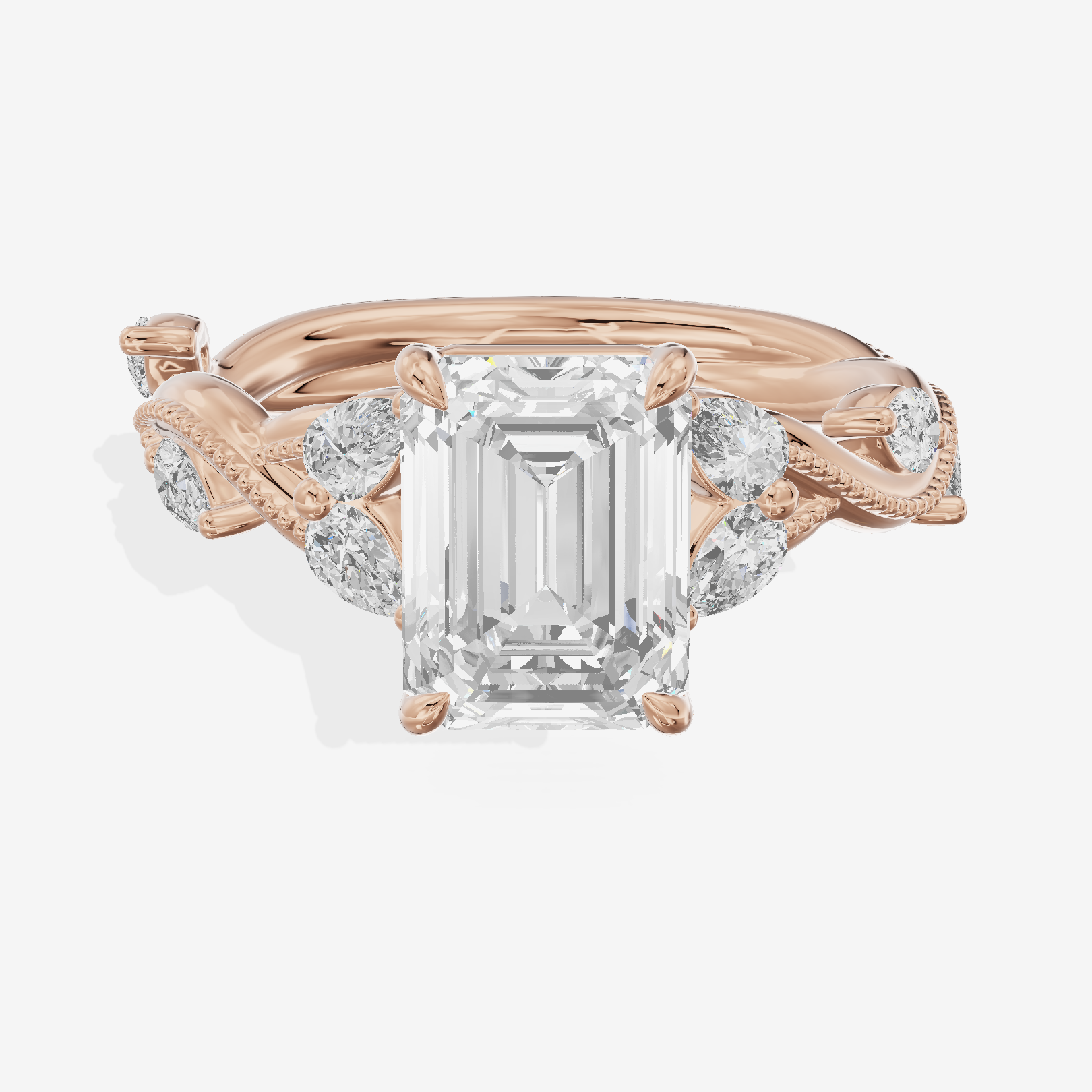 Vintage Twine Emerald Engagement Ring (3/8 ct. tw.) in 18K Rose Gold