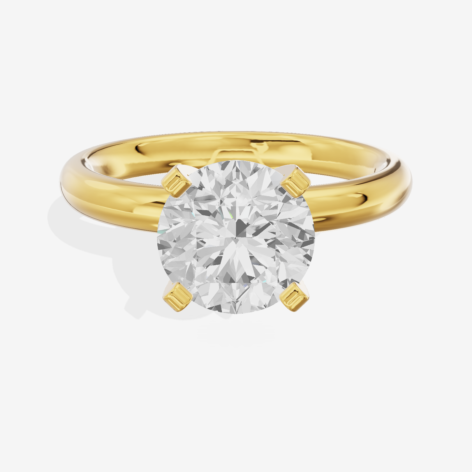 Hallowed Selenia 2.5mm Round Comfort Fit Engagement Ring in 14K Yellow Gold