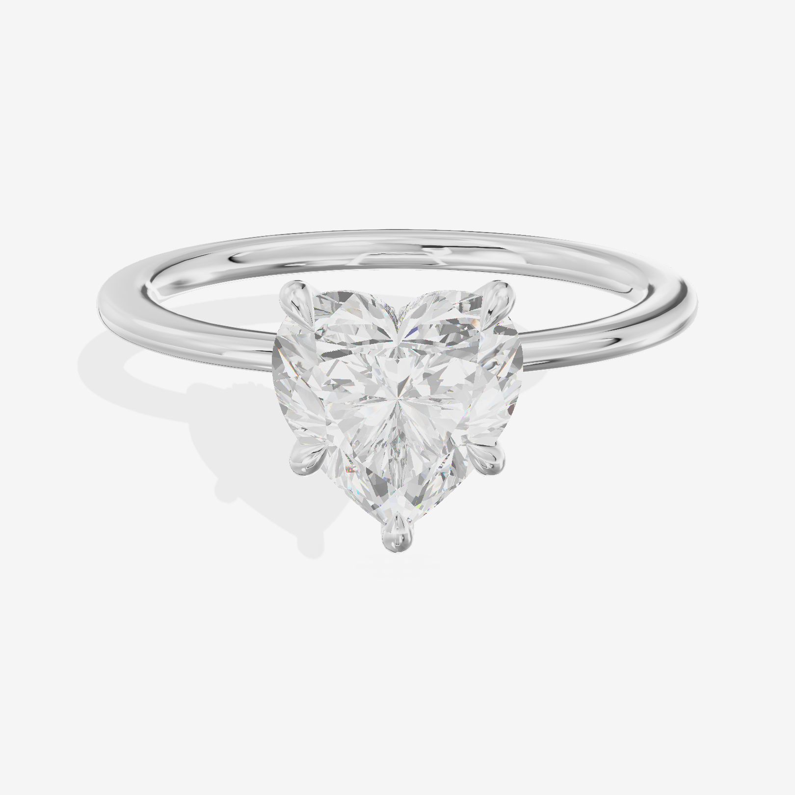 Adorae Halo Heart Engagement Ring (1/15 ct. tw.) in Platinum