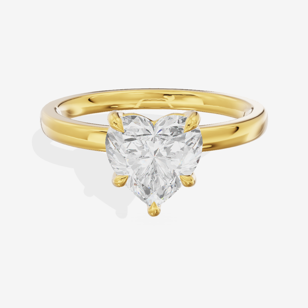 Petite Eversince 2mm Heart Solitaire Engagement Ring in 18K Yellow Gold