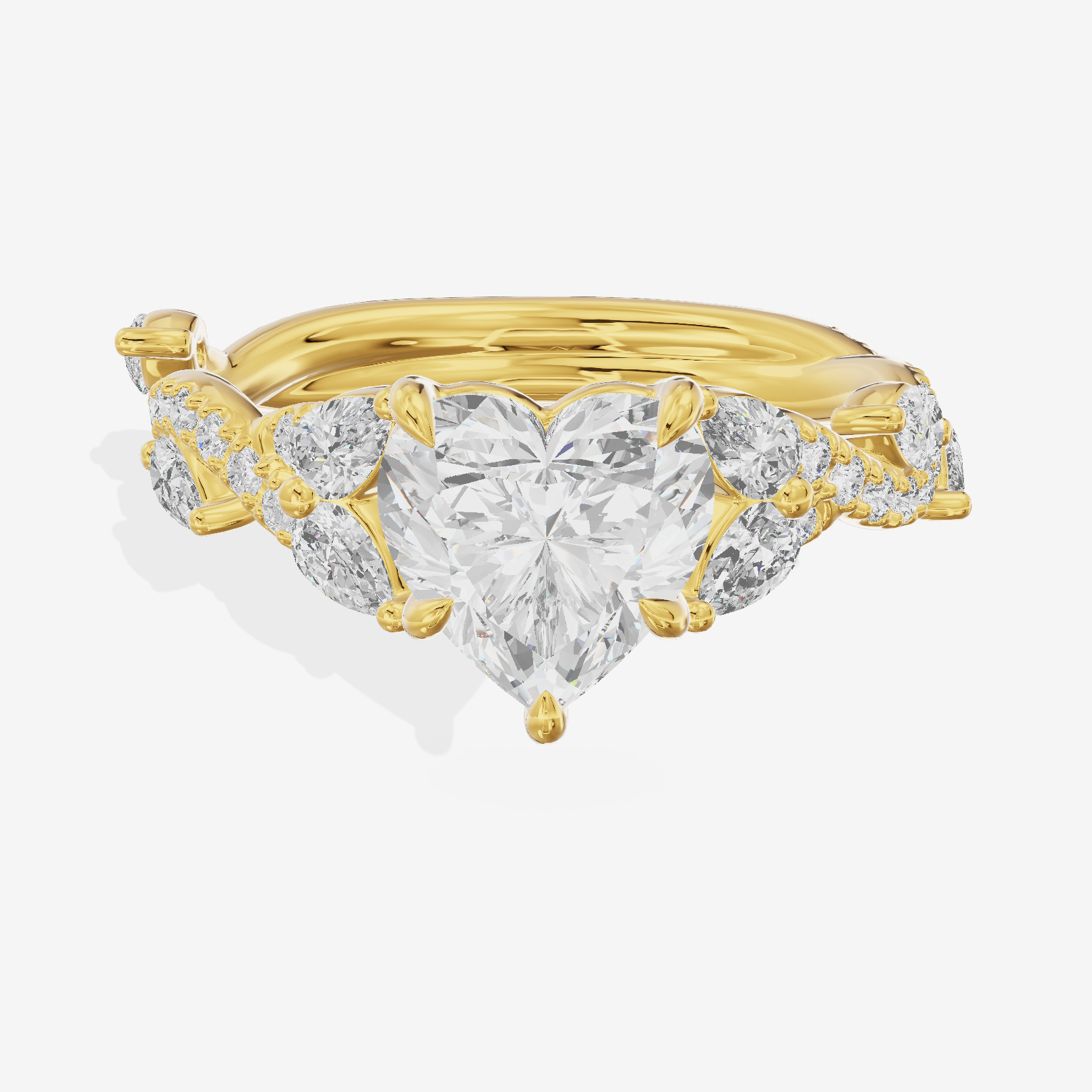 Vintage Heartline Heart Engagement Ring (2/3 ct. tw.) in 18K Yellow Gold