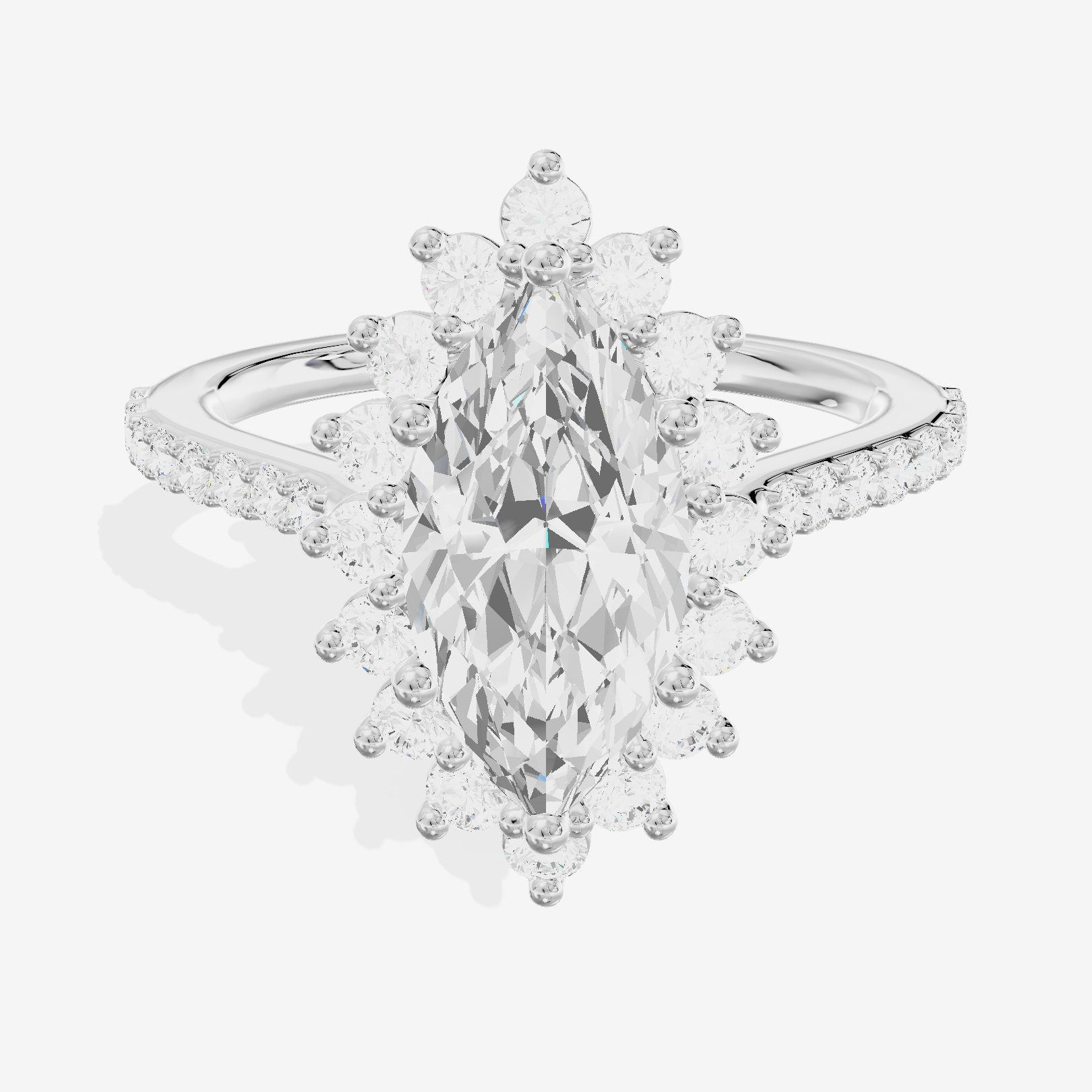 Sincere Halo Marquise Engagement Ring (1/15 ct. tw.) in 14K White Gold