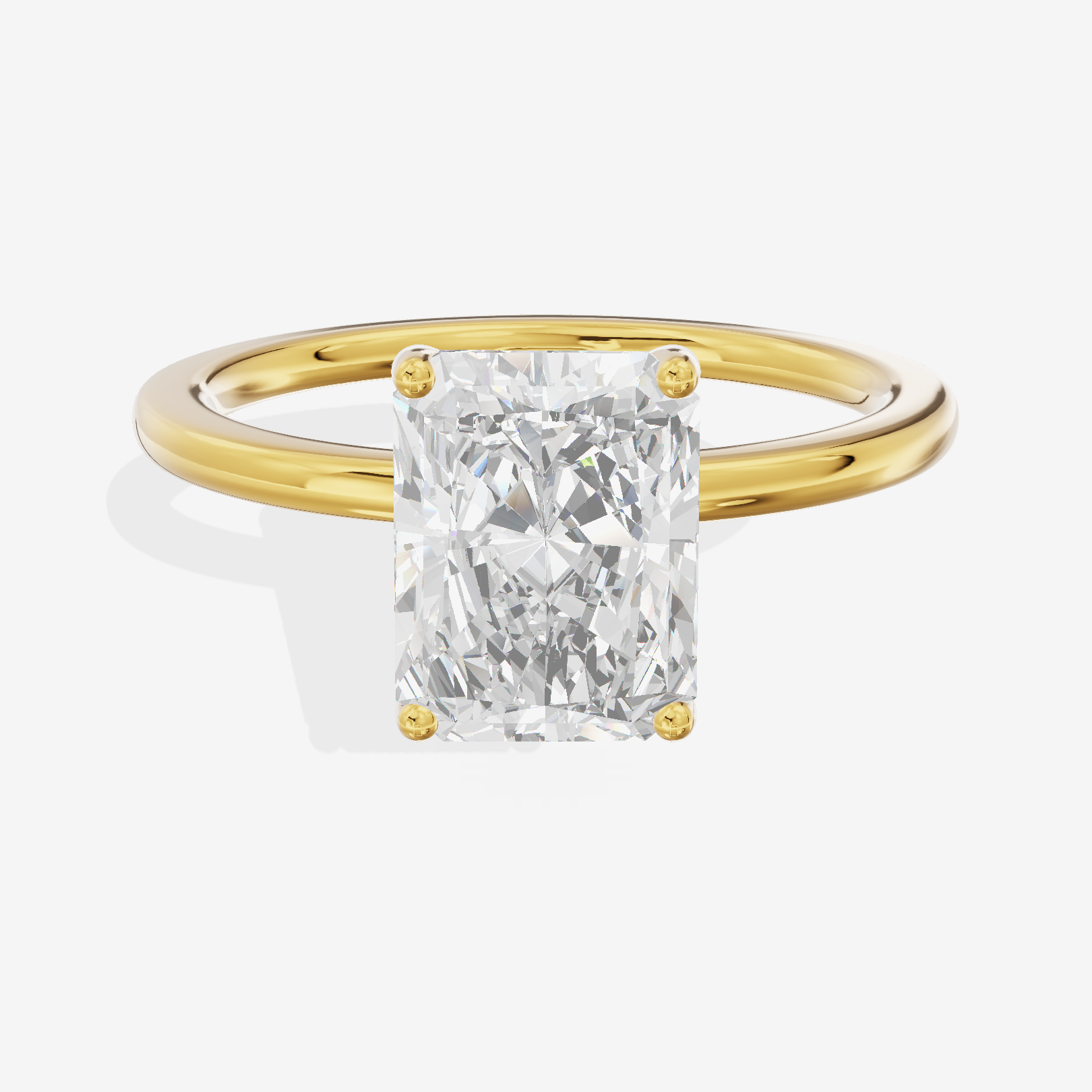 Whispered Selenia 1.5mm Radiant Solitaire Engagement Ring in 18K Yellow Gold