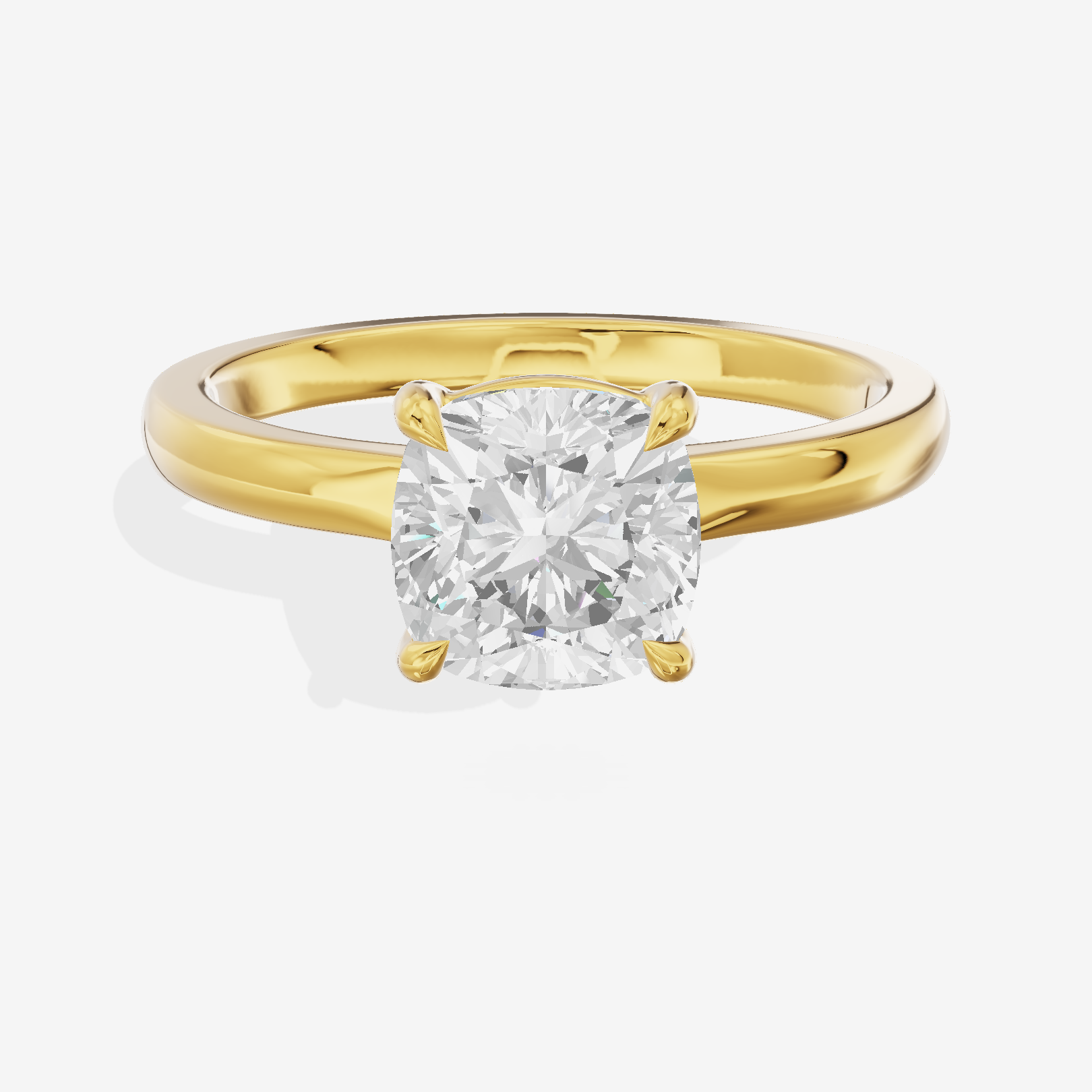 Lumina Ring 2mm Cushion Solitaire Engagement Ring in 18K Yellow Gold