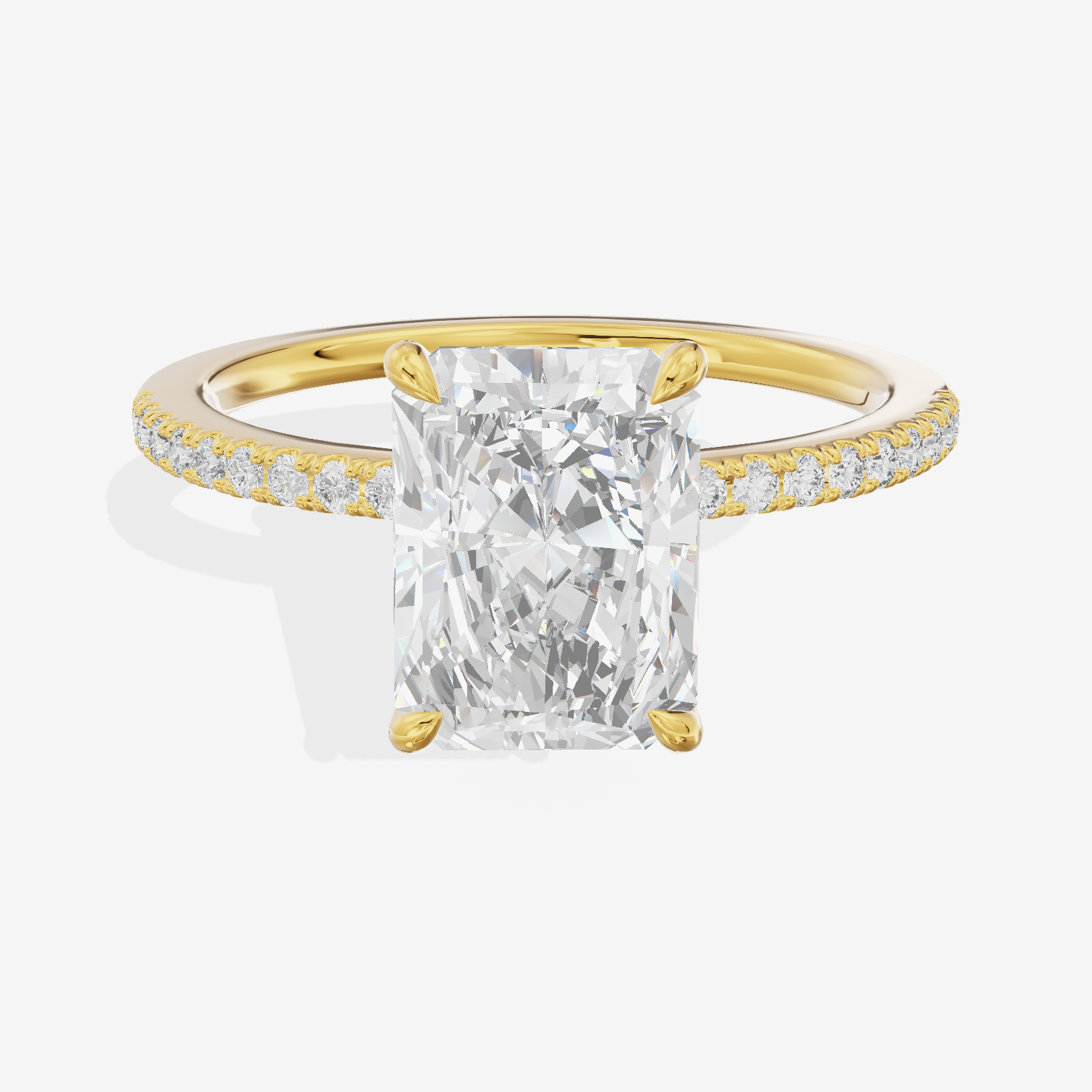 Grand Mirelle Radiant Hidden Halo Engagement Ring (1/5 ct. tw.) in 14K Yellow Gold