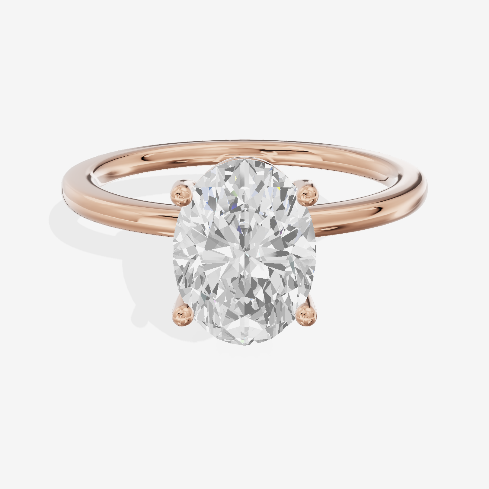 Whispered Selenia 1.5mm Oval Solitaire Engagement Ring in 18K Rose Gold