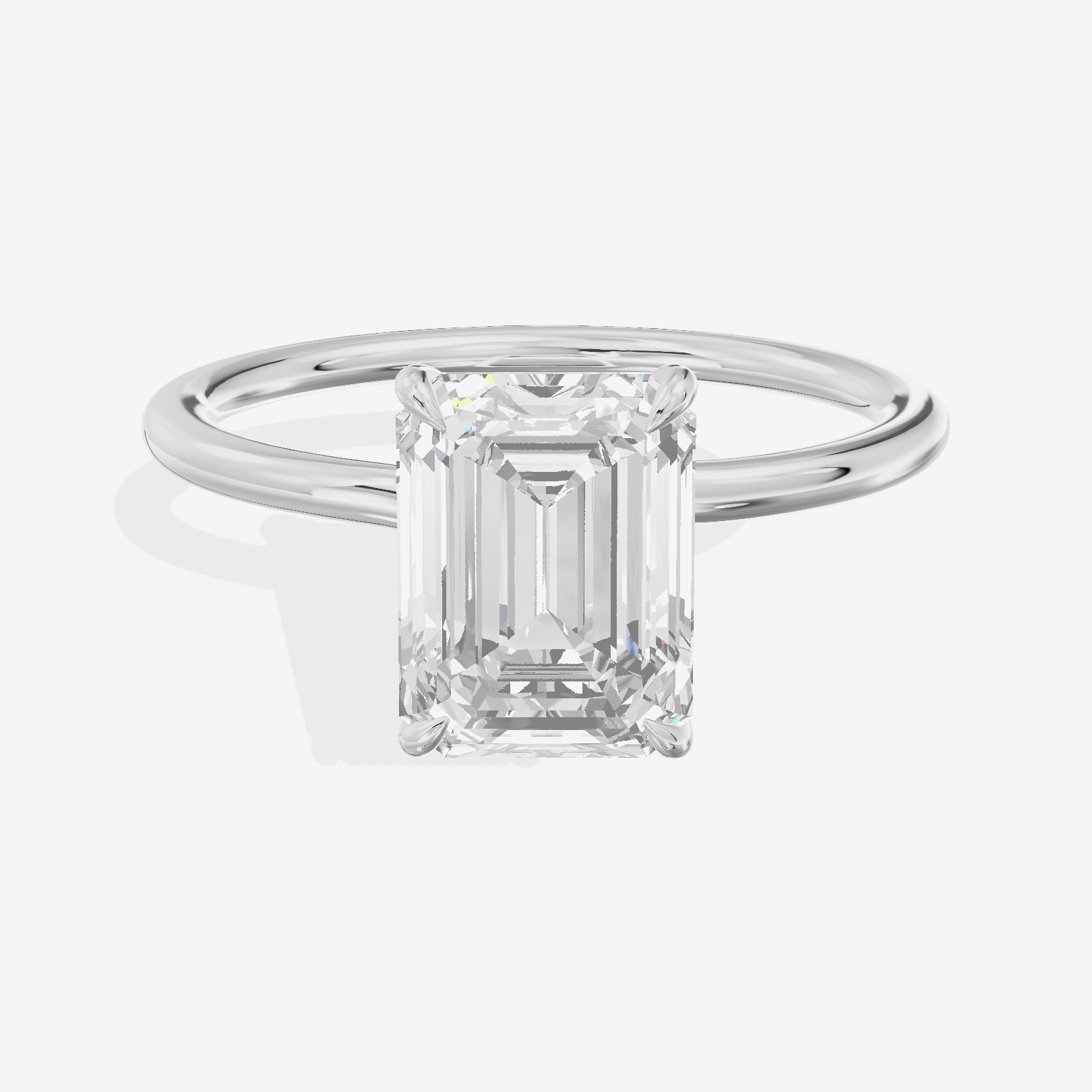 Classic Mayrelle 1.8mm Emerald Solitaire Engagement Ring in Platinum