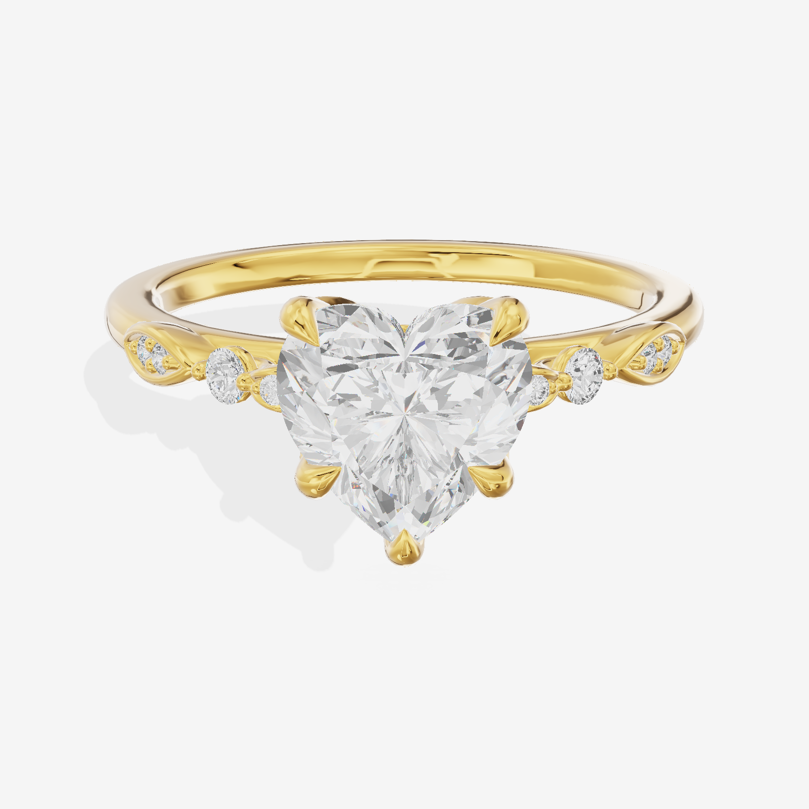 Lightwoven Heart Engagement Ring with Side Stones (1/6 ct. tw.) in 18K Yellow Gold