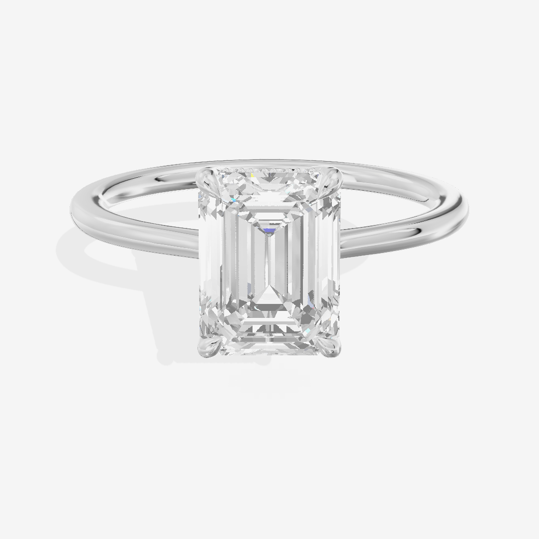 Liviana Three Stone Emerald Engagement Ring (1/4 ct. tw.) in 14K White Gold