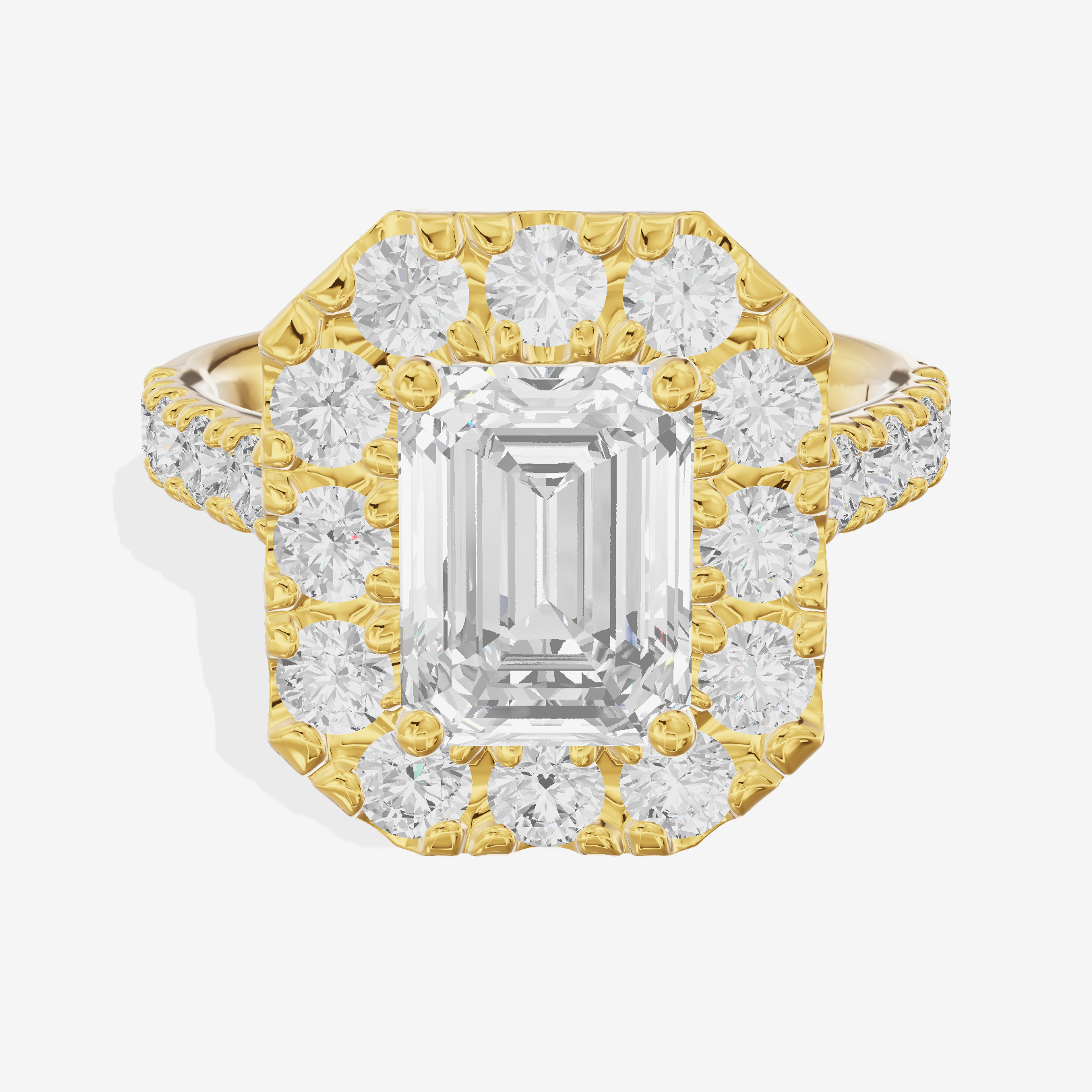 Liviana Halo Emerald Engagement Ring (1/4 ct. tw.) in 18K Yellow Gold