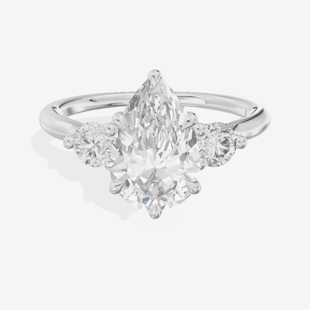 Eternal Vowsae Three Stone Pear Engagement Ring (1/3 ct. tw.) in Platinum