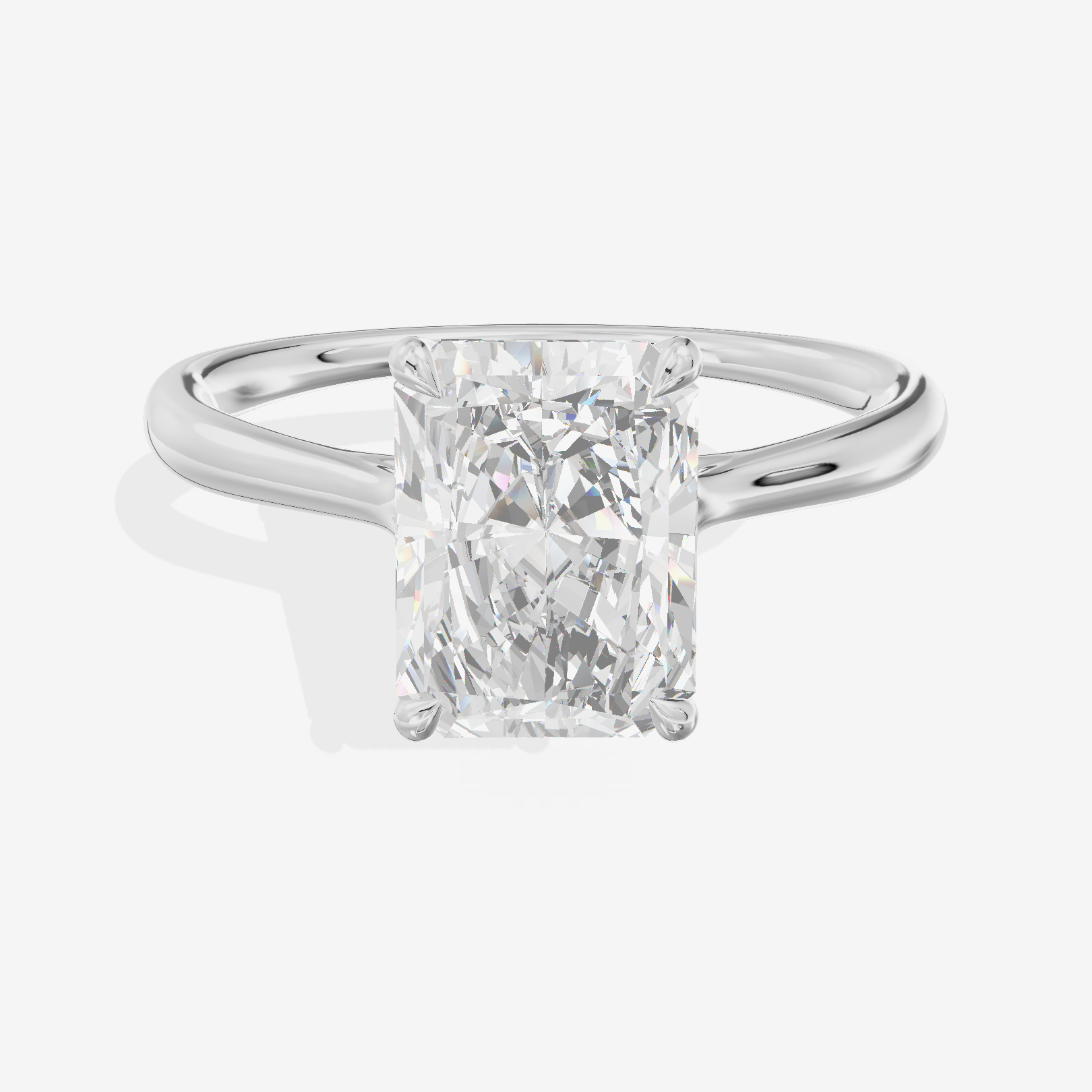 Mayrelle 2mm Radiant Solitaire Engagement Ring in Platinum
