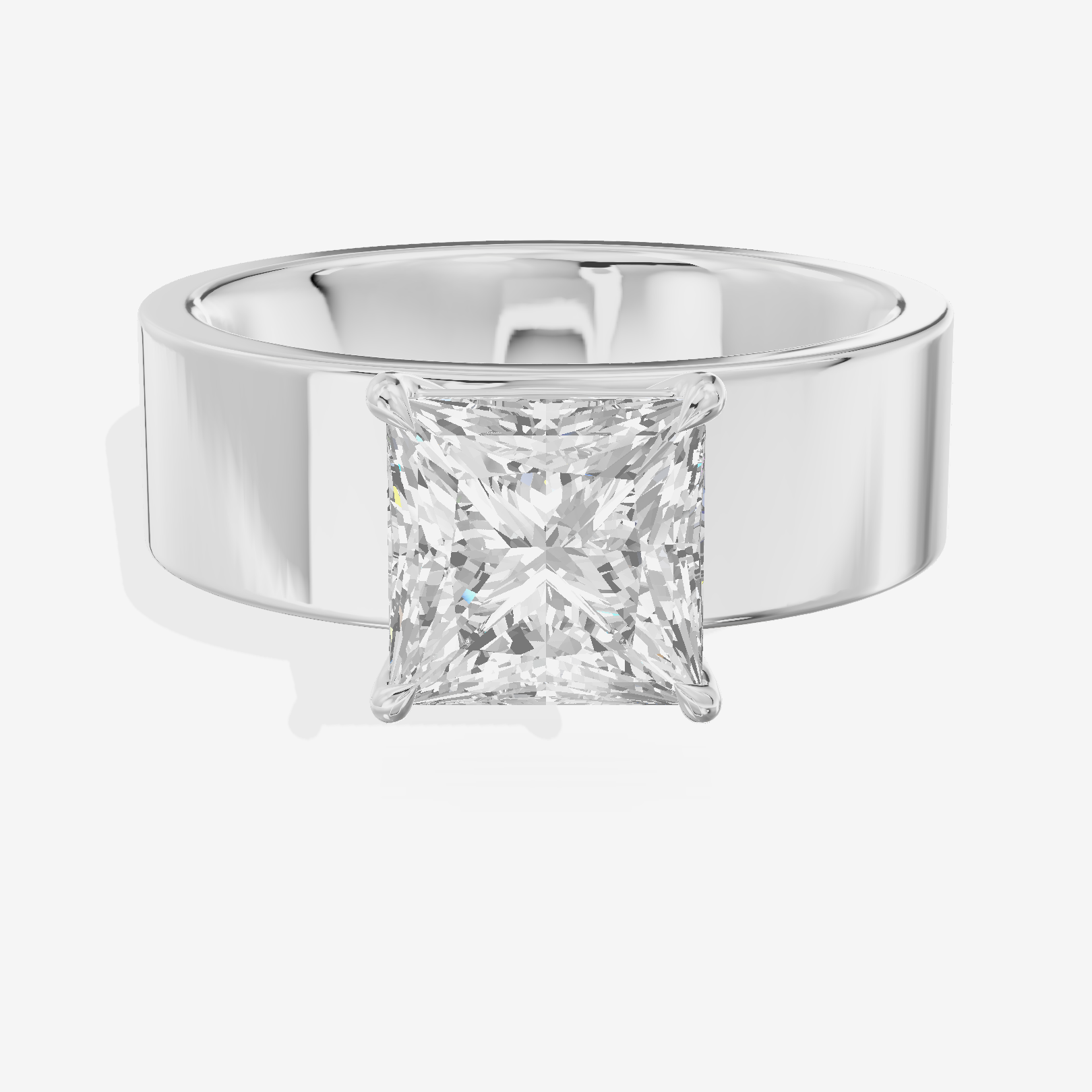 Aimora Solitaire 6mm Princess Engagement Ring in Platinum