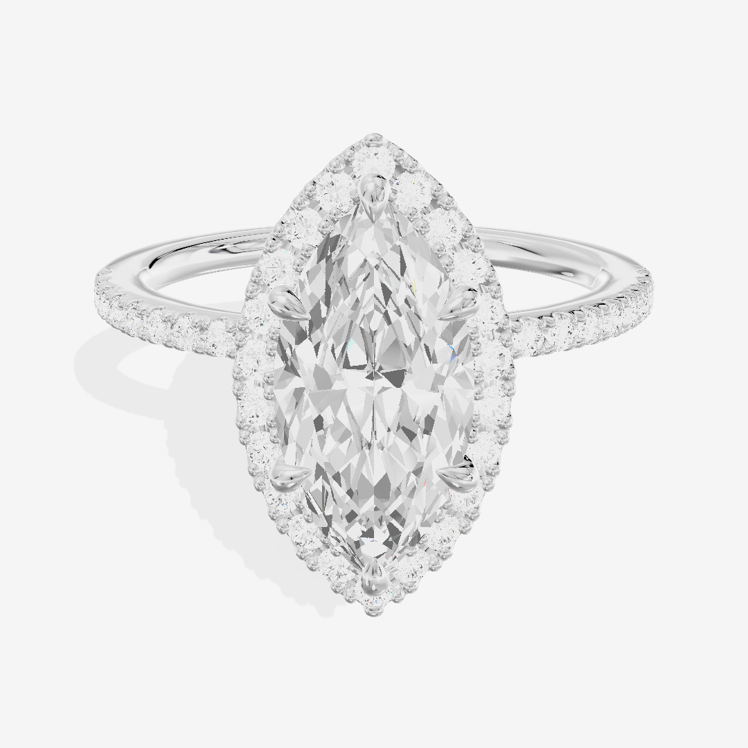 Vintage Adorae Marquise Hidden Halo Engagement Ring (2/5 ct. tw.) in 14K White Gold