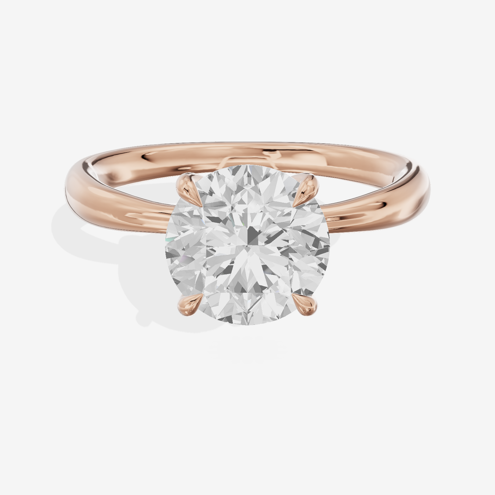 Classic Aimora 2.7mm Round Solitaire Engagement Ring in 14K Rose Gold