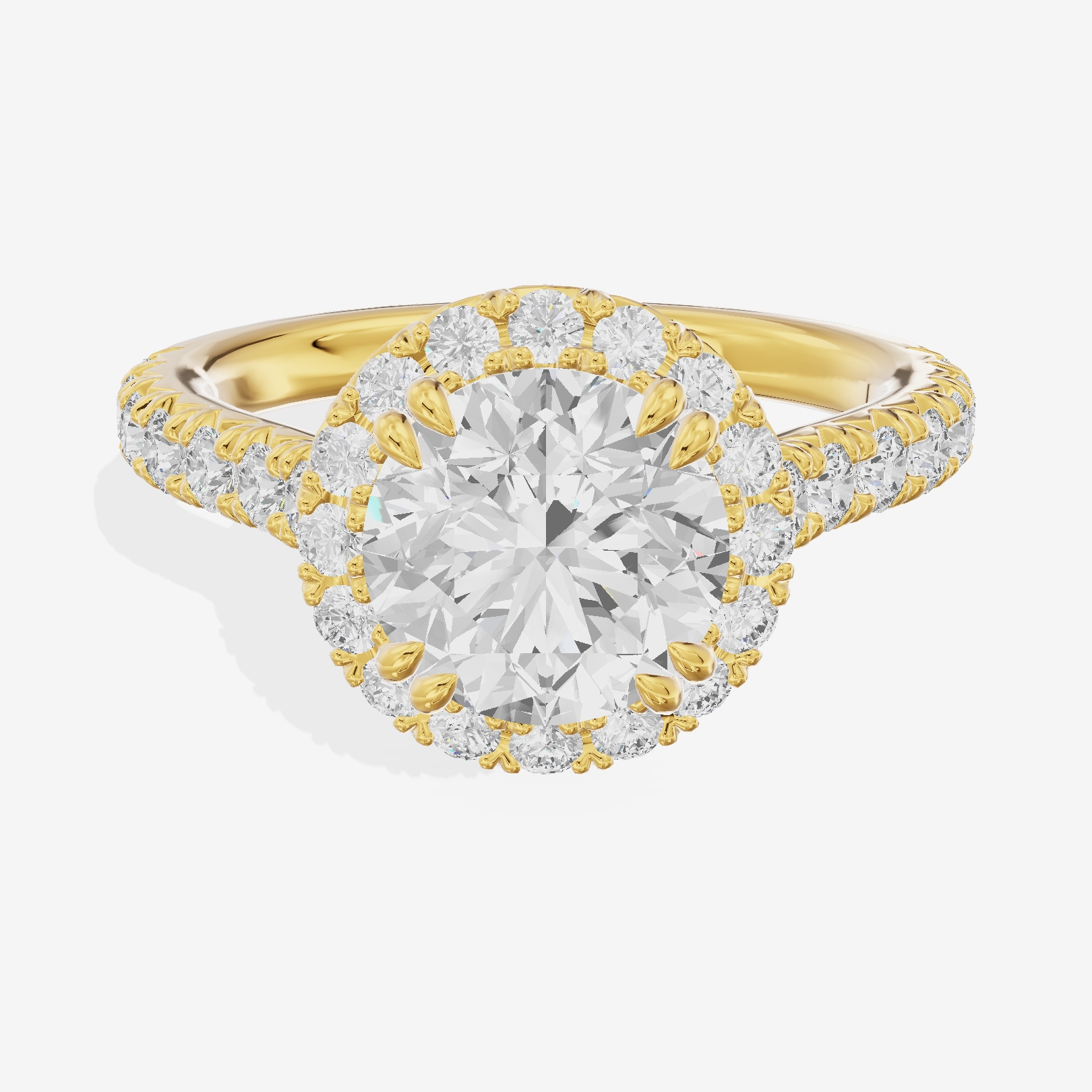 One of One Halo Round Engagement Ring (3/4 ct. tw.) in 14K Yellow Gold