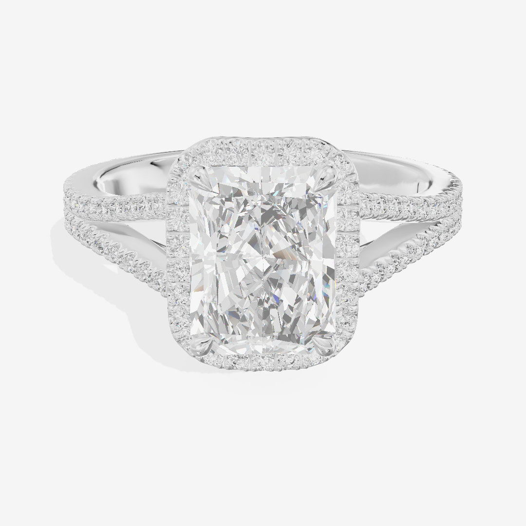 Modern Adorae Radiant Hidden Halo Engagement Ring (1/2 ct. tw.) in Platinum