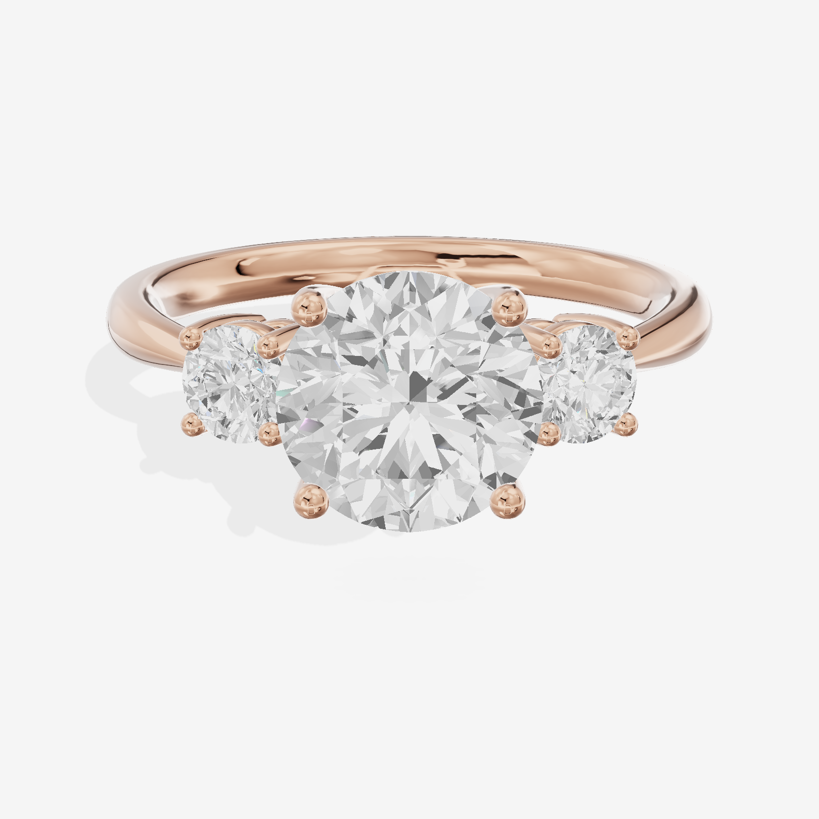 Grand Sincere Three Stone Round Engagement Ring (1/3 ct. tw.) in 18K Rose Gold