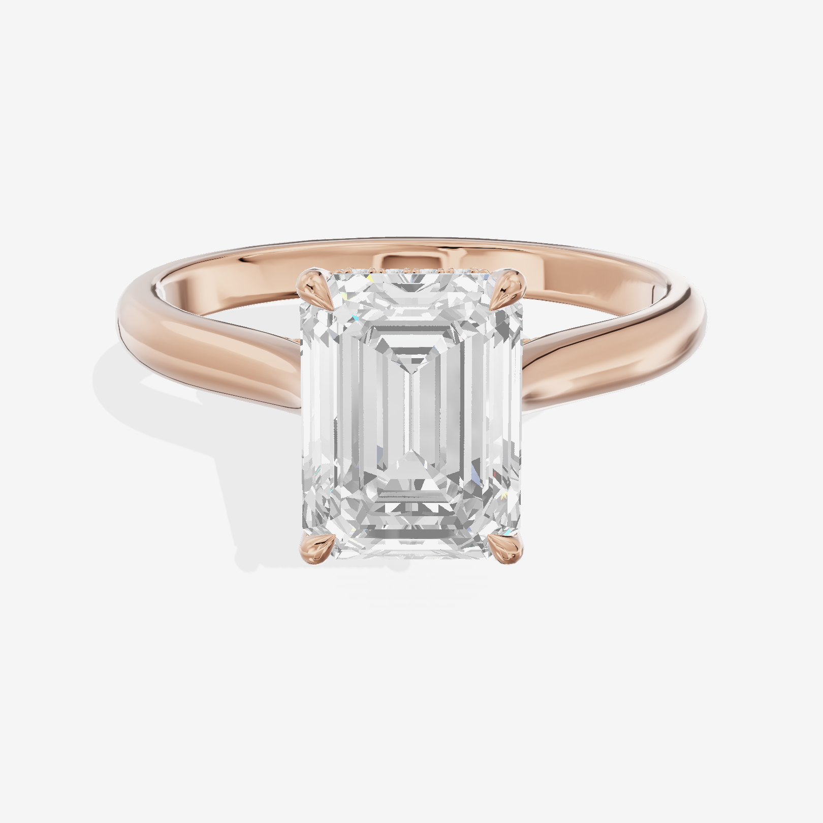 Grand Heartline Emerald Engagement Ring with Side Stones (3/4 ct. tw.) in 18K Rose Gold