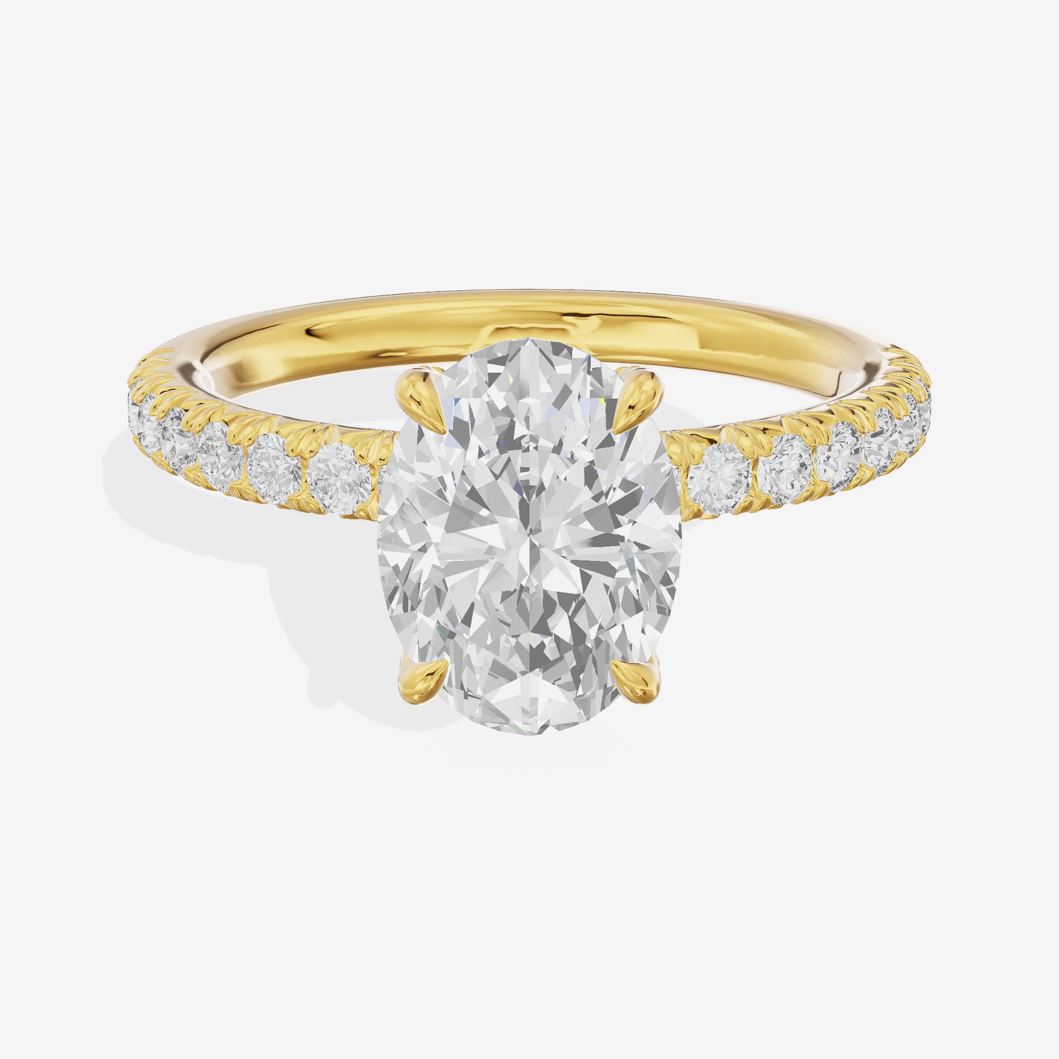 Mirelle Hidden Halo Oval Engagement Ring (1/3 ct. tw.) in 14K Yellow Gold