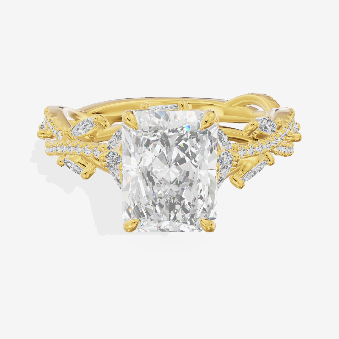 Luxe Promezza Radiant Engagement Ring with Side Stones (1/2 ct. tw.) in 14K Yellow Gold