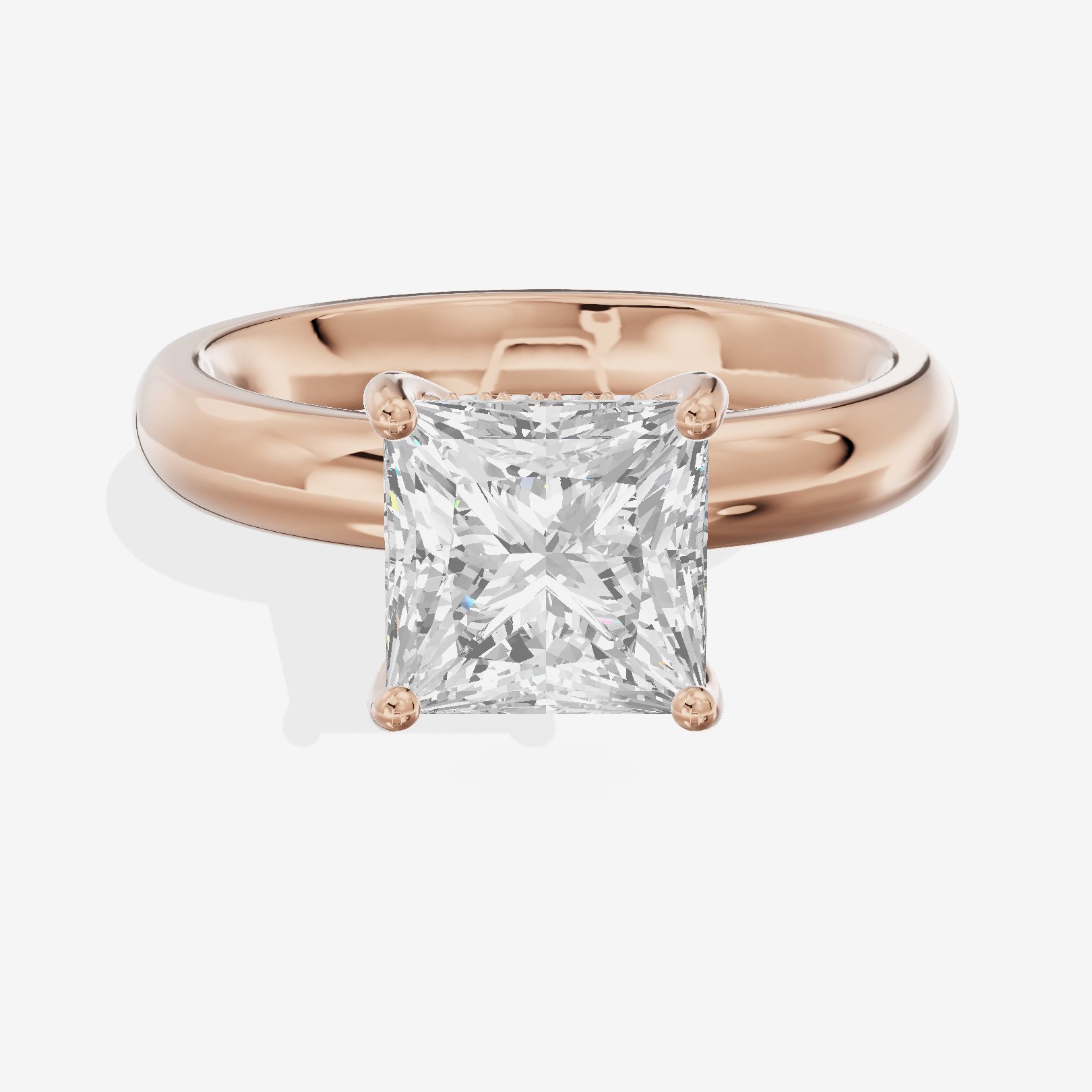 Lumera Halo Princess Engagement Ring (1/5 ct. tw.) in 14K Rose Gold