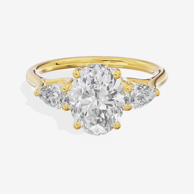 Grand Vowsae Three Stone Oval Engagement Ring (2/5 ct. tw.) in 14K Yellow Gold
