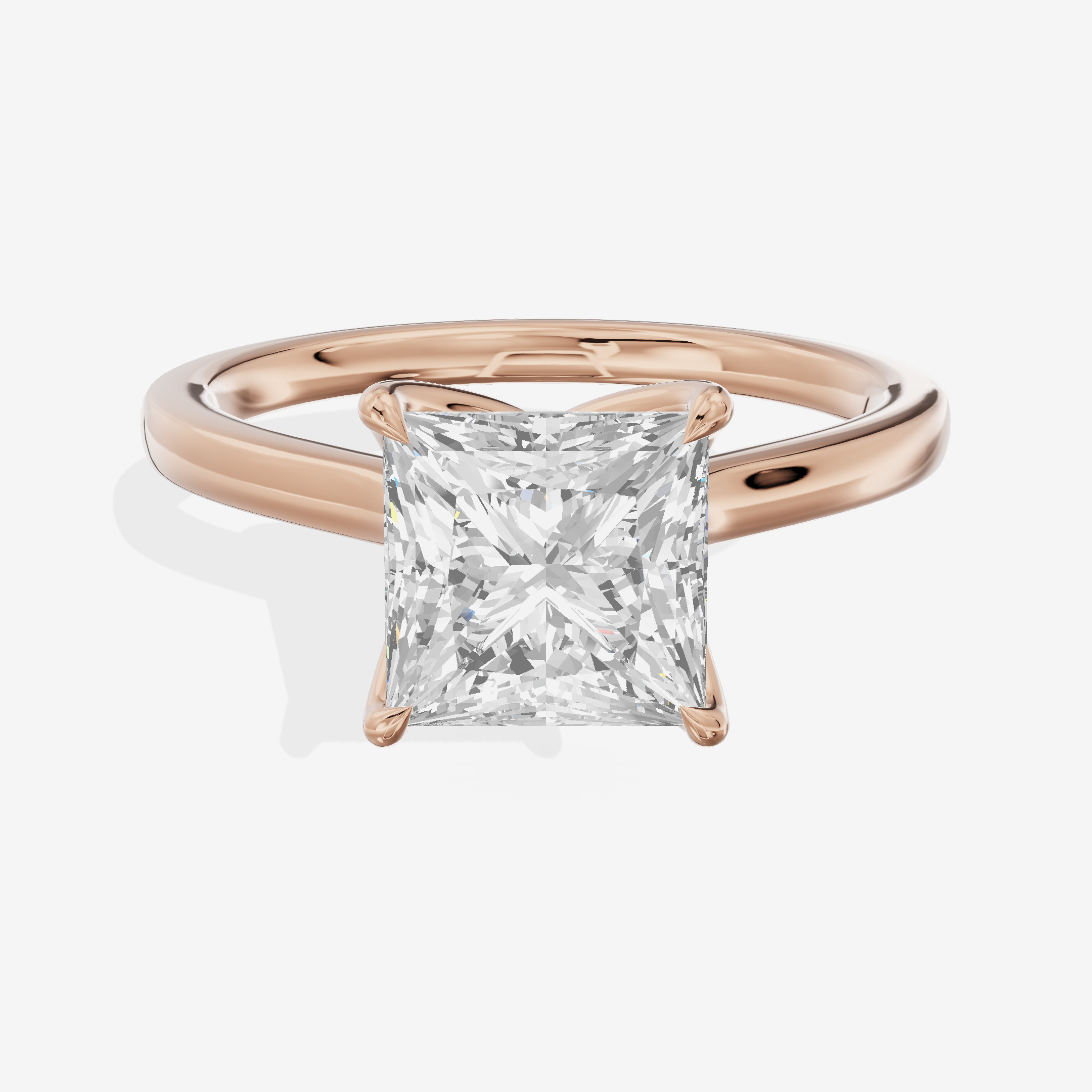 Pendulae Ring 1.8mm Princess Solitaire Engagement Ring in 14K Rose Gold